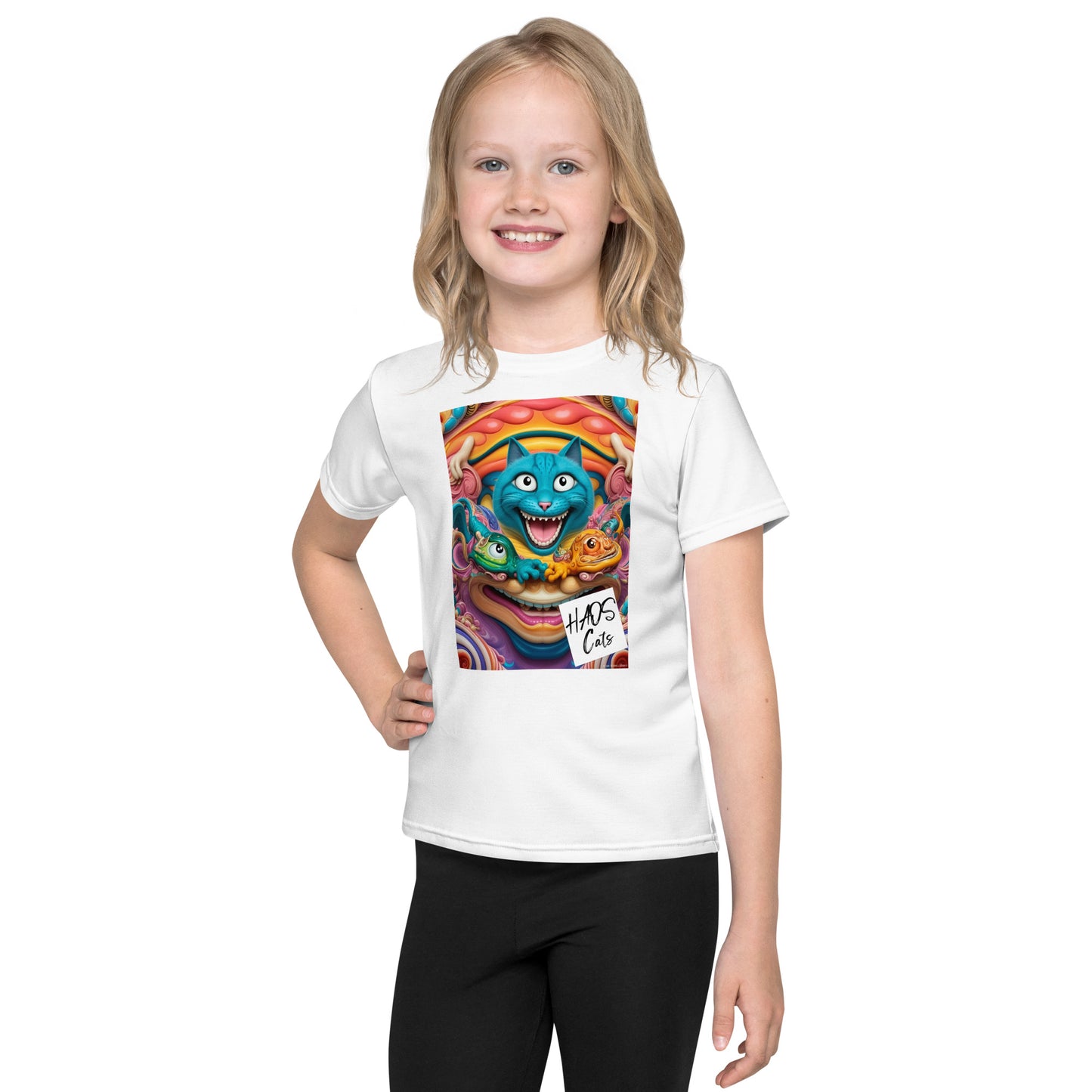 Kids crew neck t-shirt. Collection - HAOS Cats, Design - ANDRBEL STUDIO