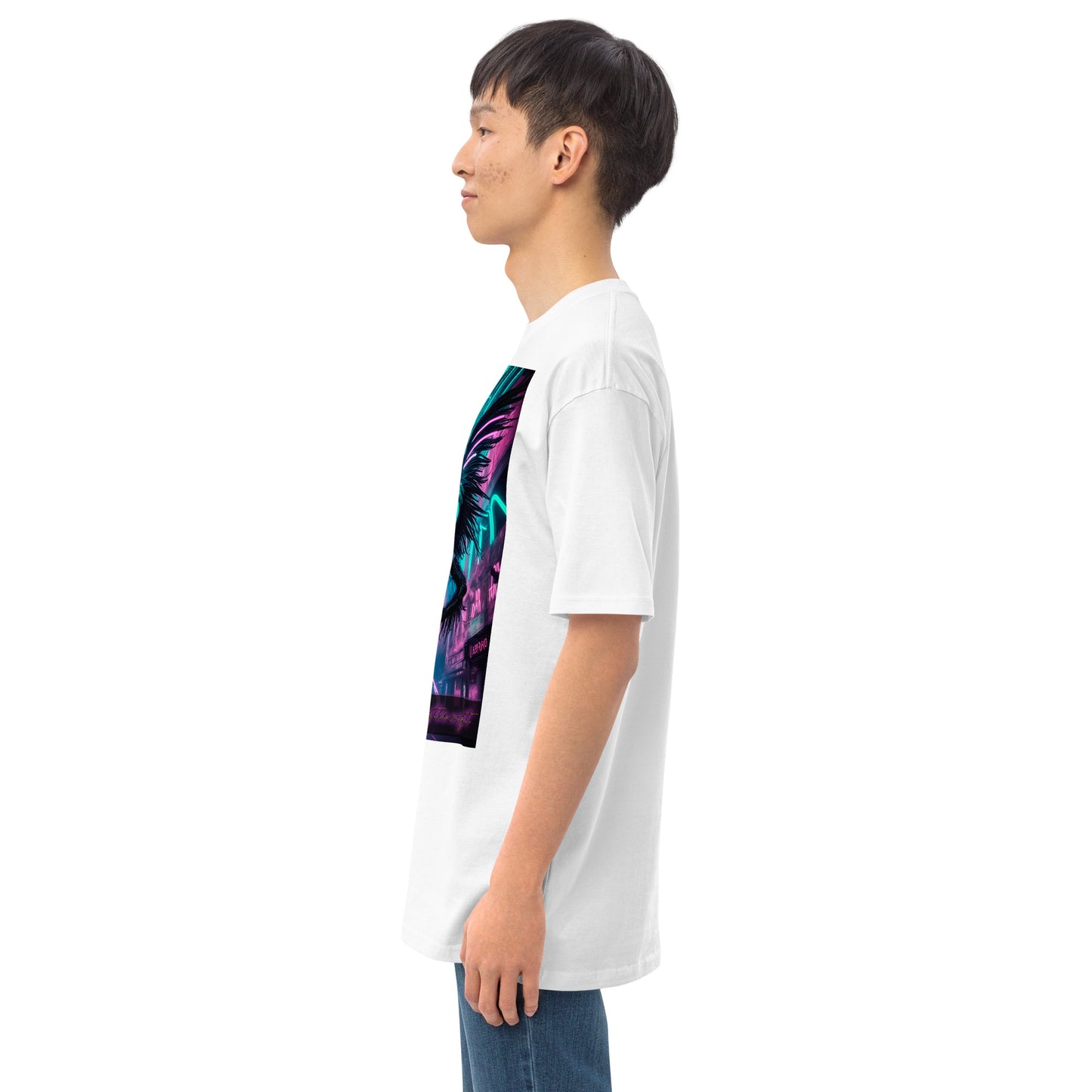 Men’s premium heavyweight tee, Collection - Neoka-Neon fairies of the night, Design - ANDRBEL STUDIO