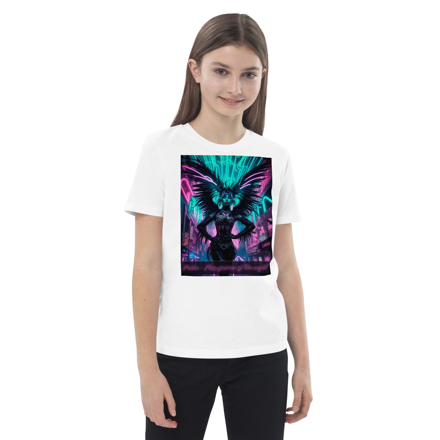 Organic cotton kids t-shirt, Collection - Neoka-Neon fairies of the night, Design - ANDRBEL STUDIO