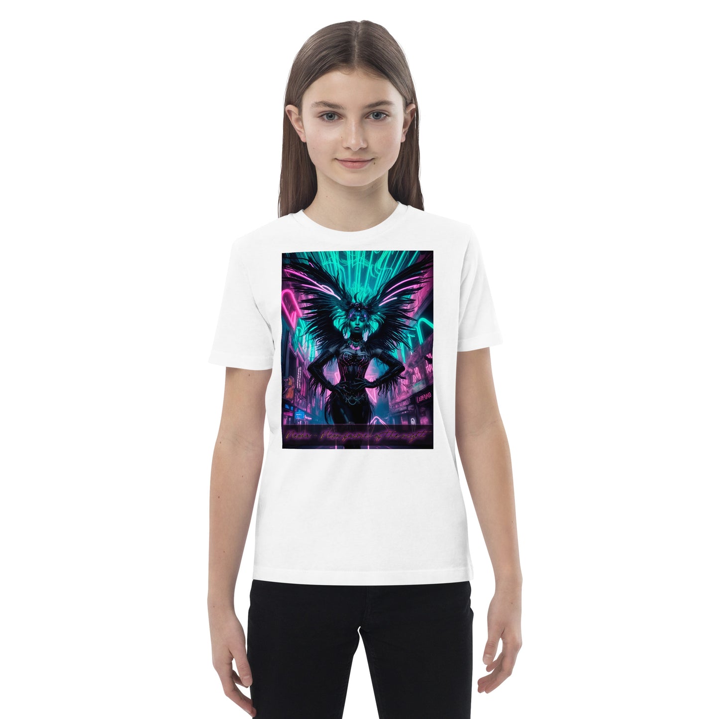 Organic cotton kids t-shirt, Collection - Neoka-Neon fairies of the night, Design - ANDRBEL STUDIO