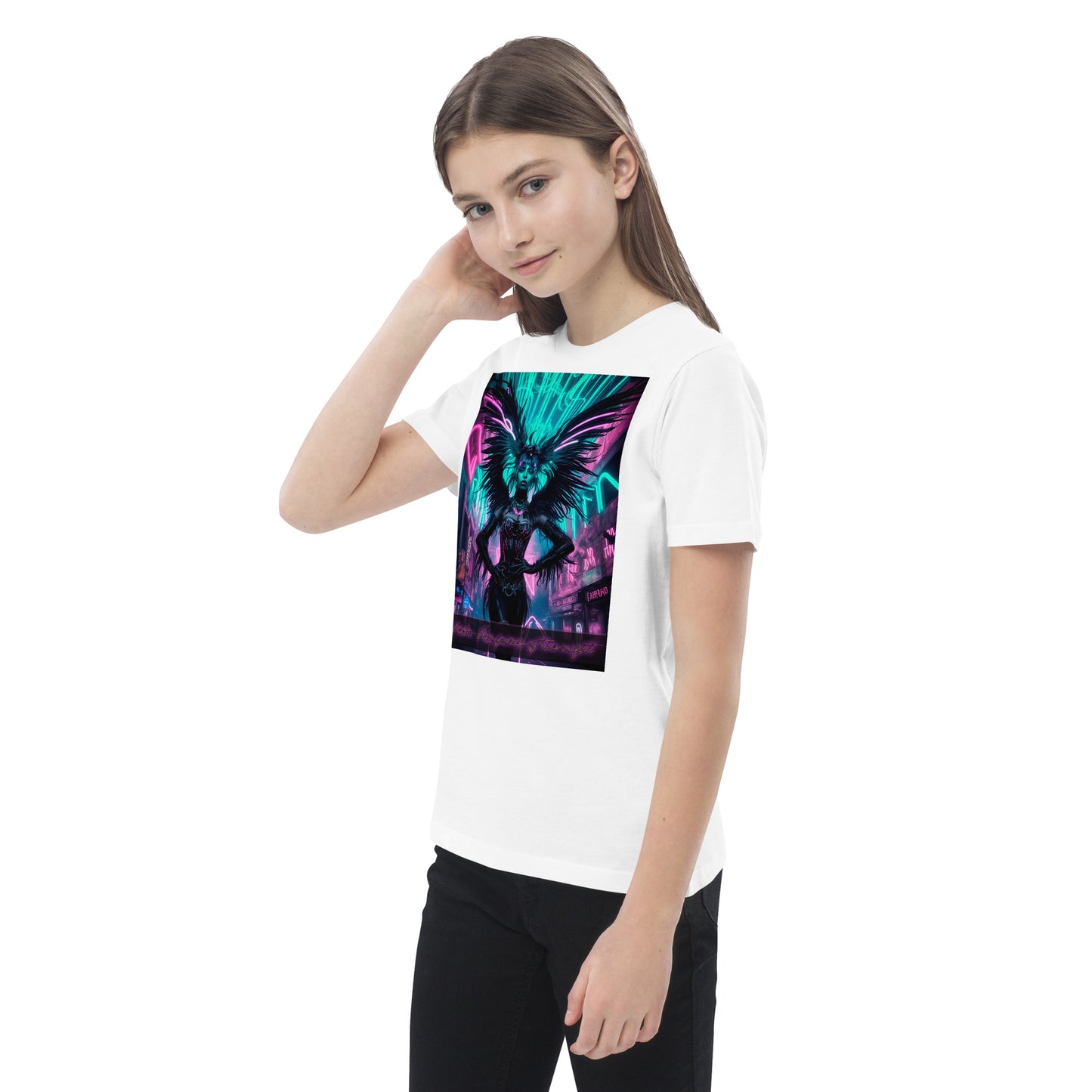 Organic cotton kids t-shirt, Collection - Neoka-Neon fairies of the night, Design - ANDRBEL STUDIO