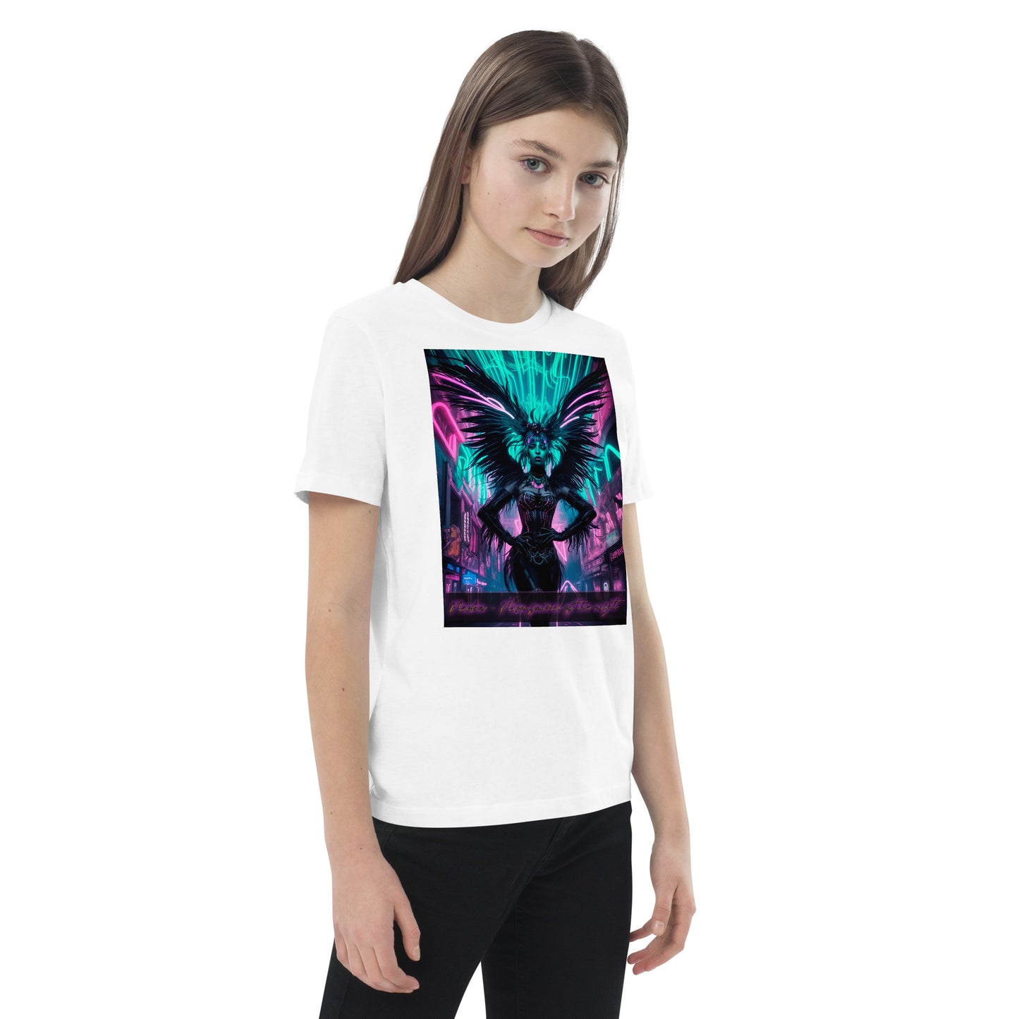 Organic cotton kids t-shirt, Collection - Neoka-Neon fairies of the night, Design - ANDRBEL STUDIO