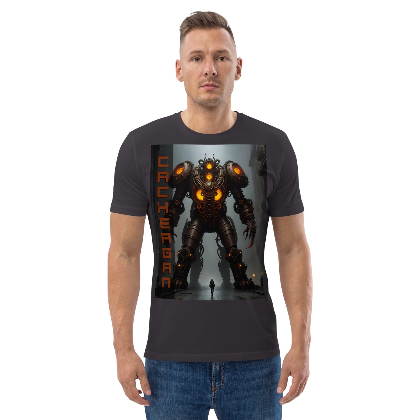 T-shirt unisex in cotone biologico. Collezione - Cachergan, Design - ANDRBEL STUDIO