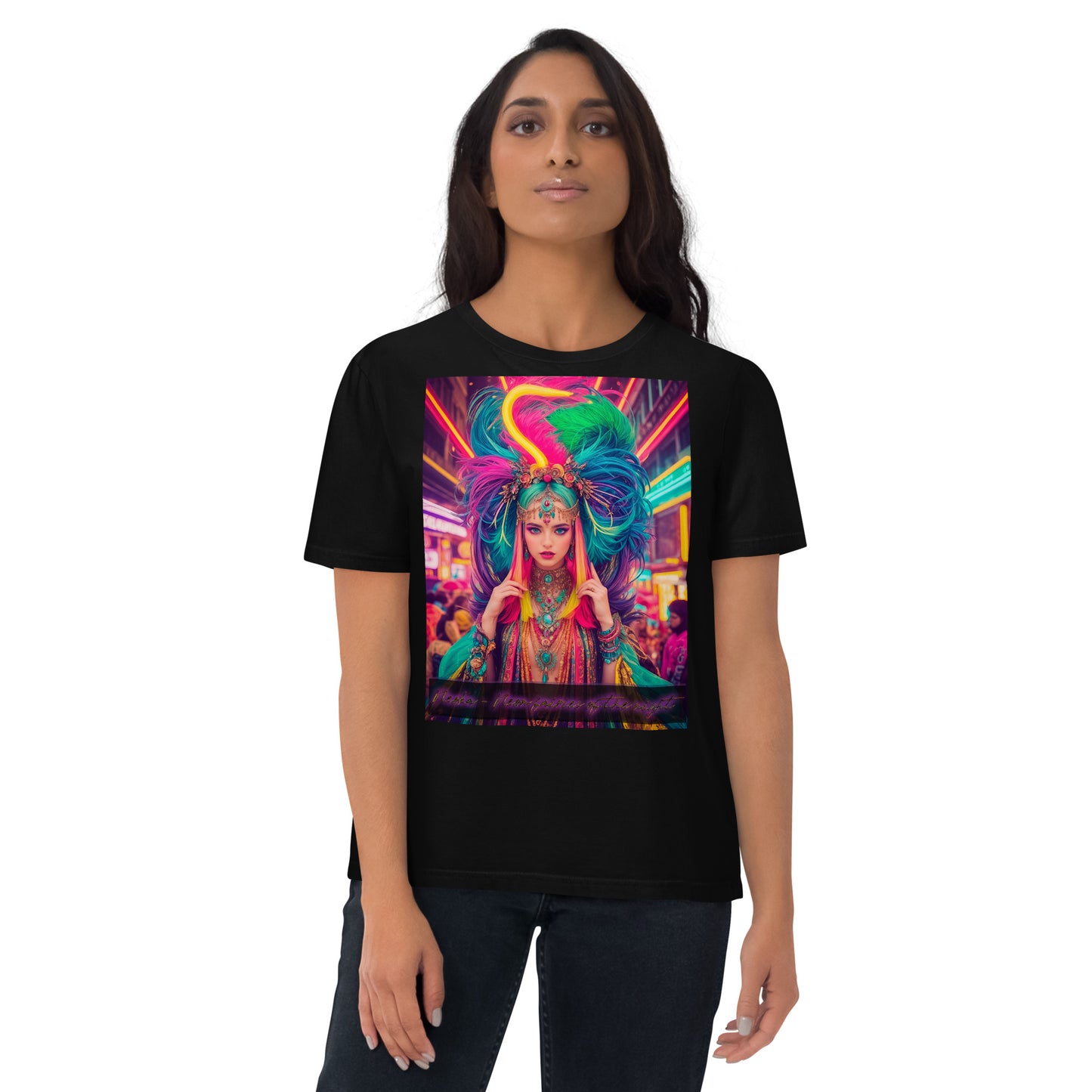 Unisex organic cotton t-shirt. Collection - Neoka-Neon fairies of the night, Design - ANDRBEL STUDIO