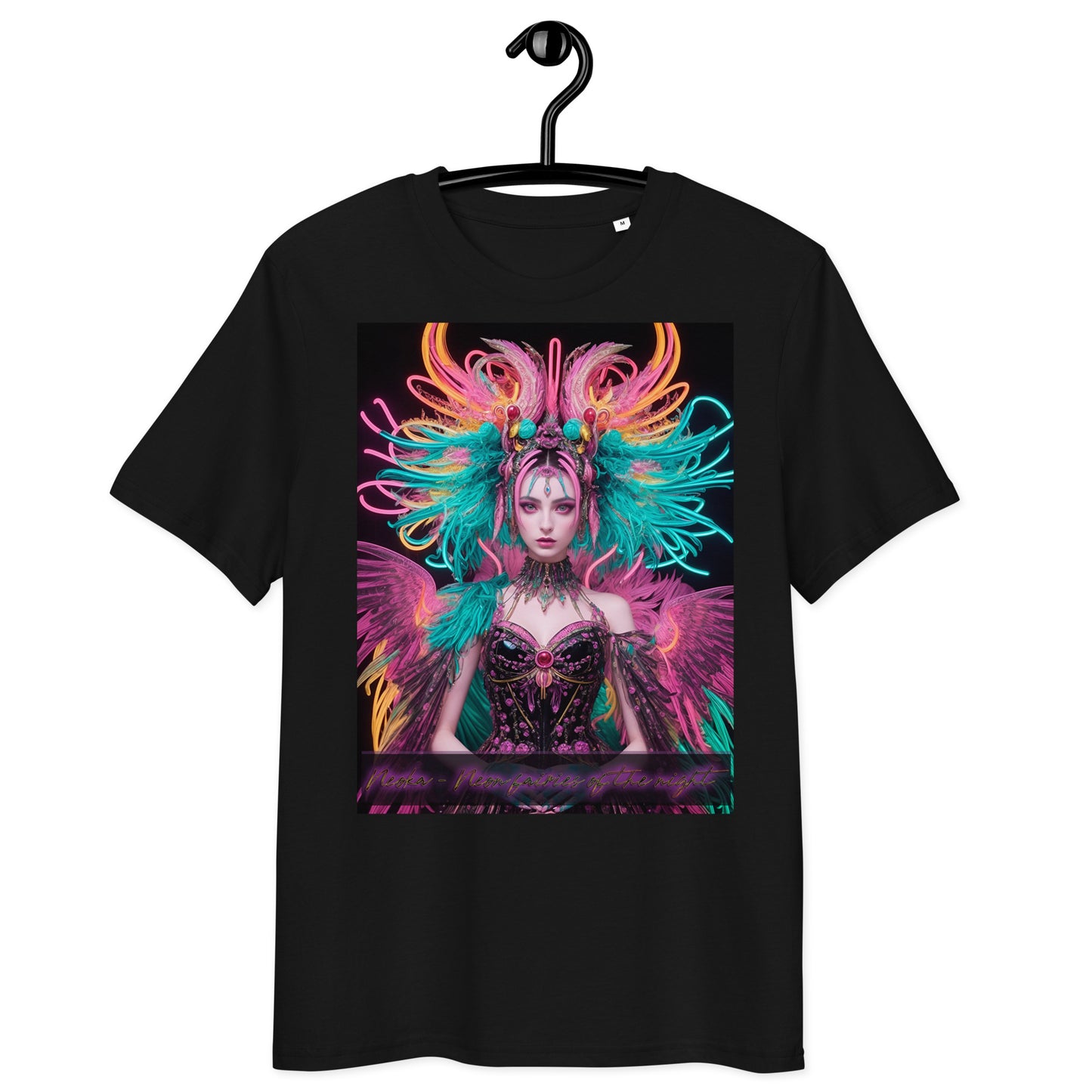 Unisex organic cotton t-shirt. Collection - Neoka-Neon fairies of the night, Design - ANDRBEL STUDIO