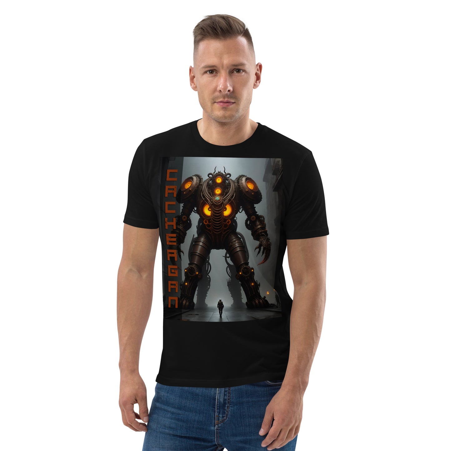 T-shirt unisex in cotone biologico. Collezione - Cachergan, Design - ANDRBEL STUDIO