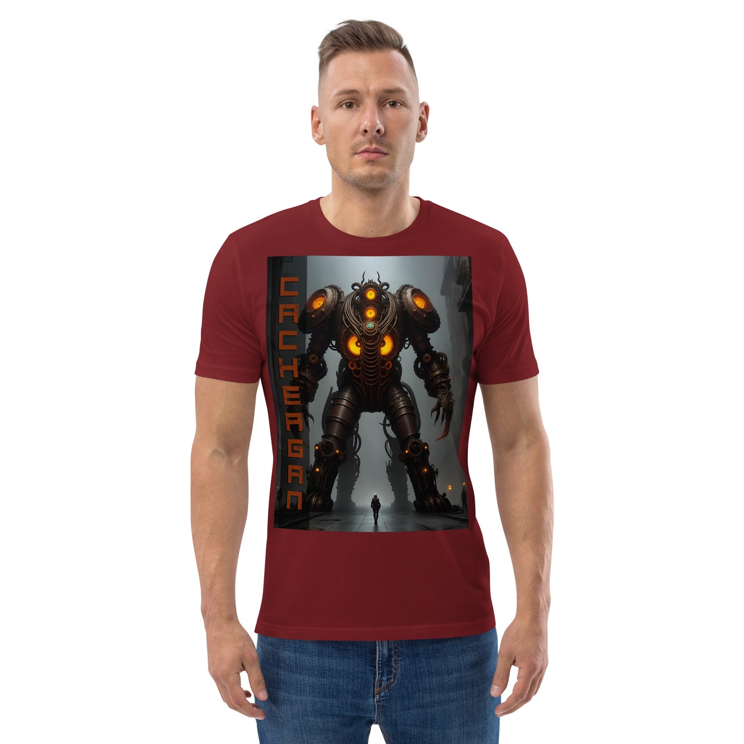 T-shirt unisex in cotone biologico. Collezione - Cachergan, Design - ANDRBEL STUDIO