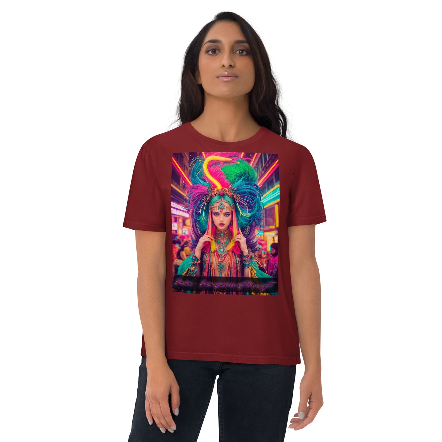 Unisex organic cotton t-shirt. Collection - Neoka-Neon fairies of the night, Design - ANDRBEL STUDIO