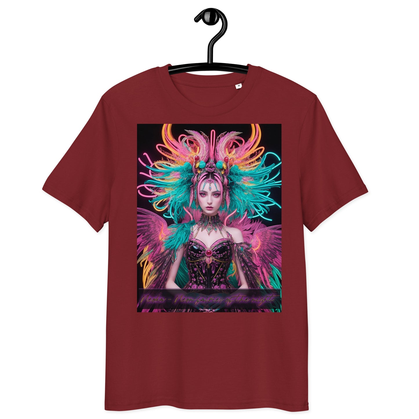 Unisex organic cotton t-shirt. Collection - Neoka-Neon fairies of the night, Design - ANDRBEL STUDIO