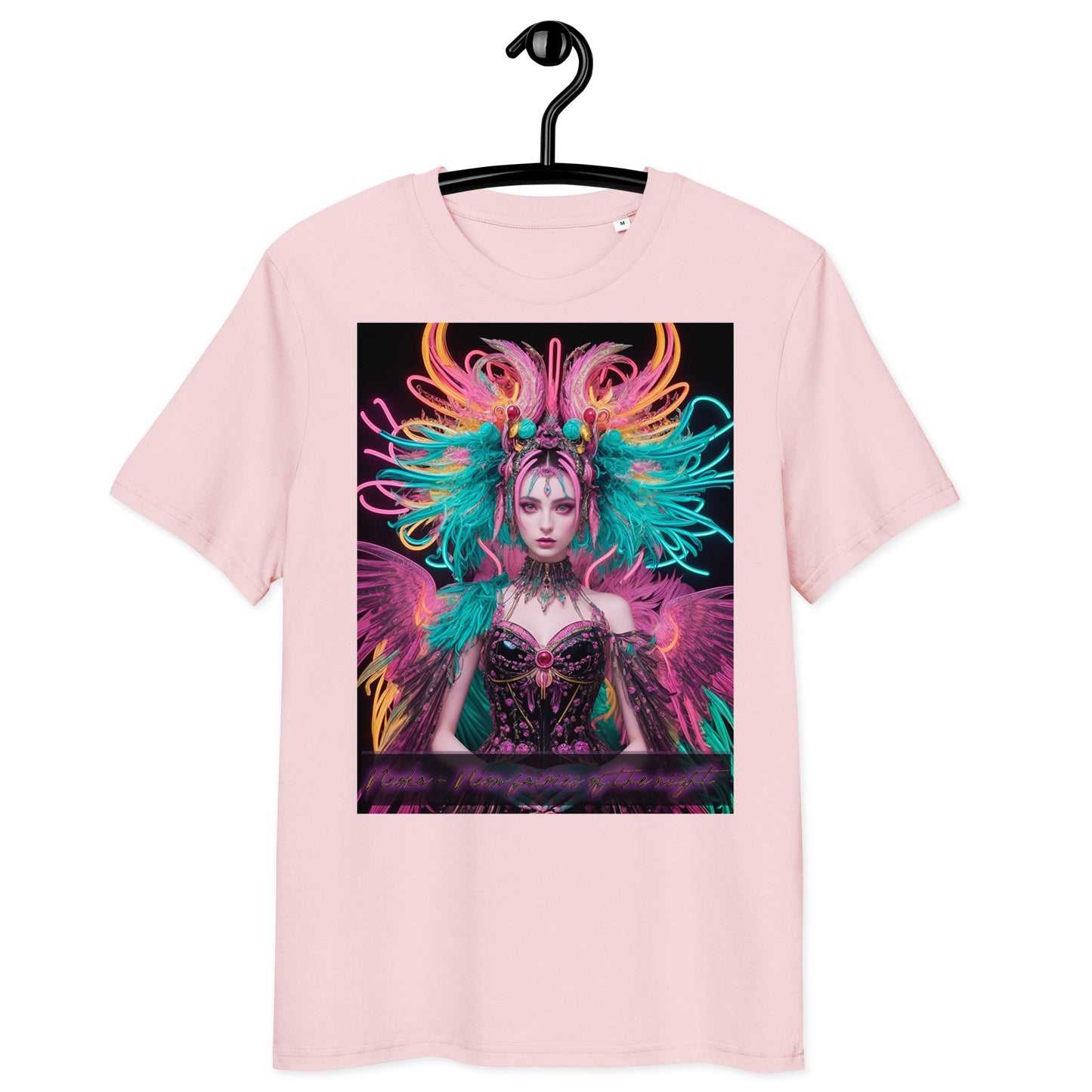 Unisex organic cotton t-shirt. Collection - Neoka-Neon fairies of the night, Design - ANDRBEL STUDIO