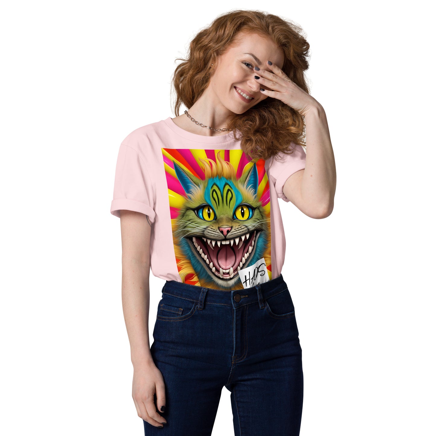 Unisex organic cotton t-shirt. Collection - HAOS Cats, Design - ANDRBEL STUDIO