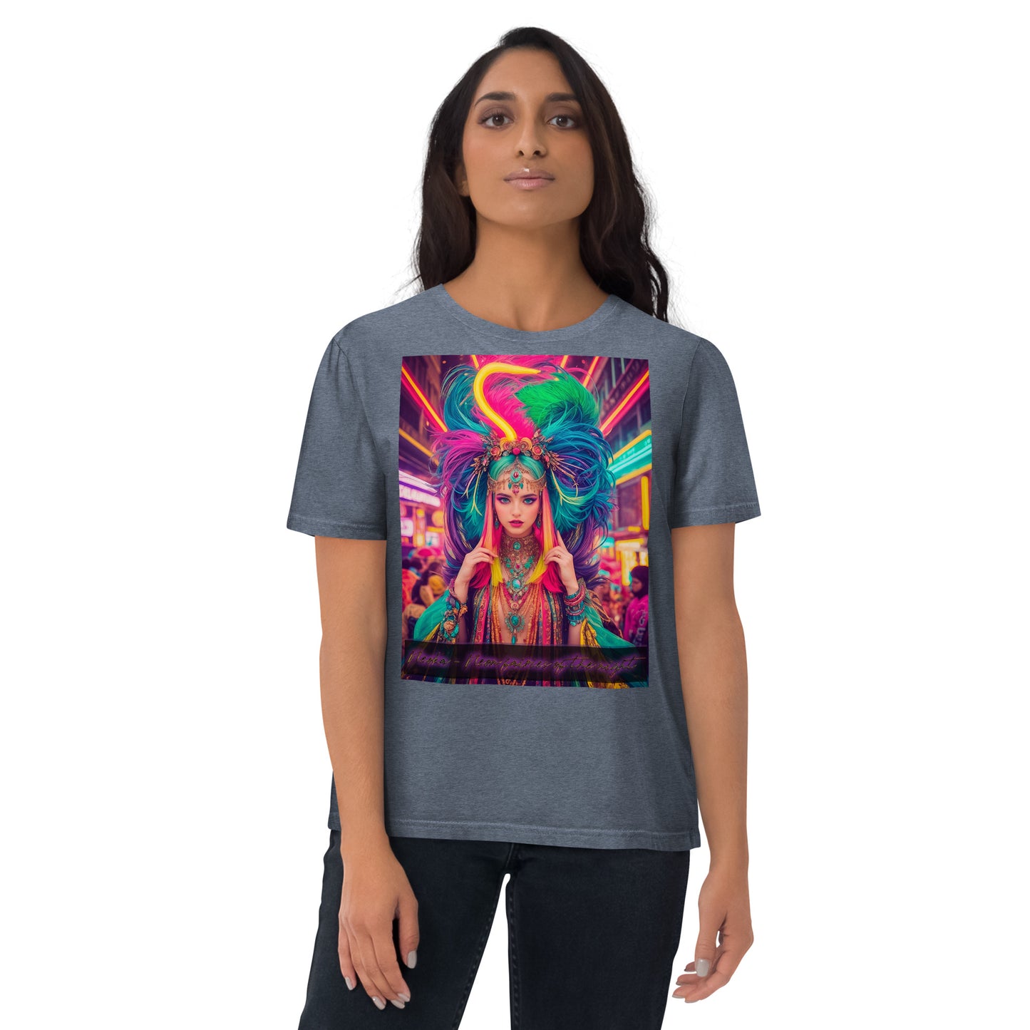 Unisex organic cotton t-shirt. Collection - Neoka-Neon fairies of the night, Design - ANDRBEL STUDIO