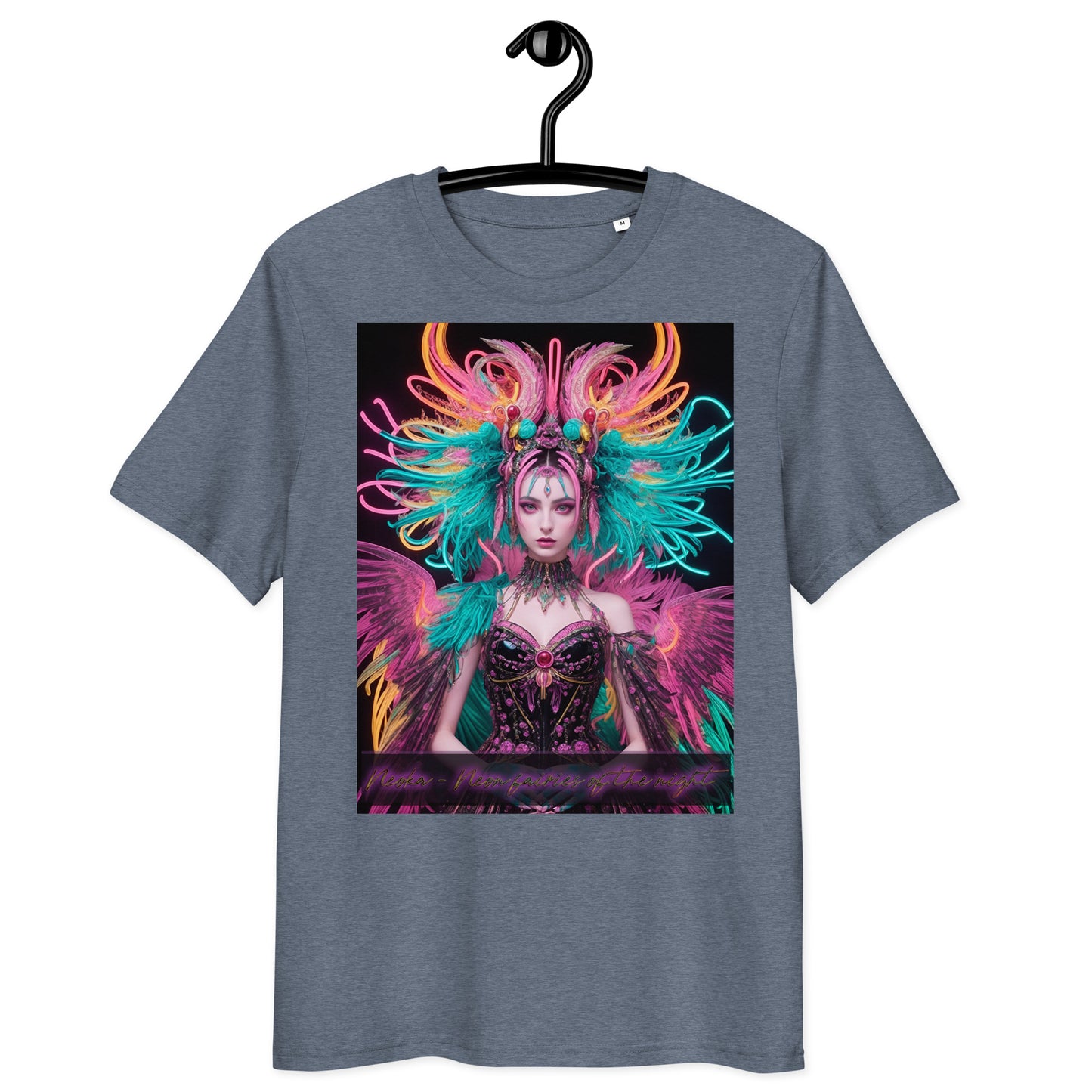 Unisex organic cotton t-shirt. Collection - Neoka-Neon fairies of the night, Design - ANDRBEL STUDIO