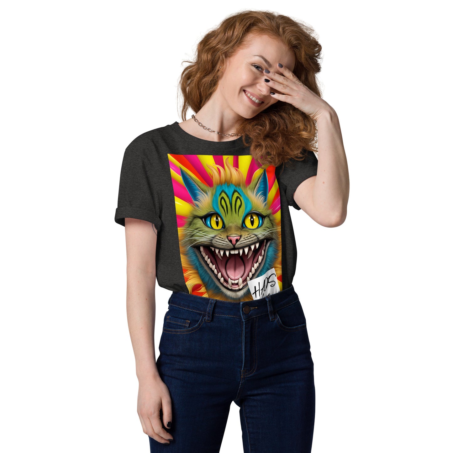Unisex organic cotton t-shirt. Collection - HAOS Cats, Design - ANDRBEL STUDIO