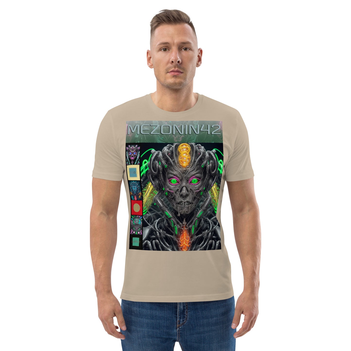 T-shirt unisex in cotone biologico. Collezione - MEZONIN 42, Design - ANDRBEL STUDIO