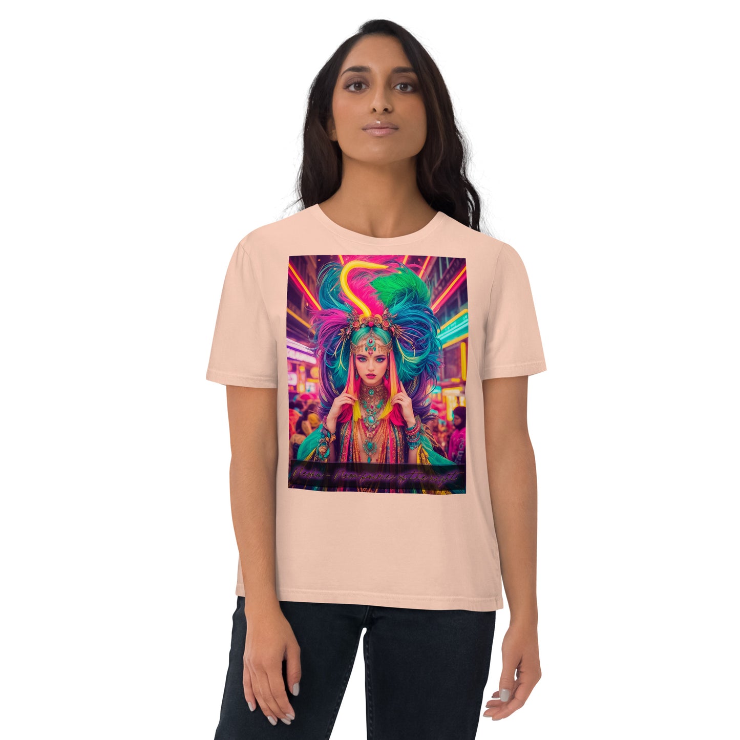 Unisex organic cotton t-shirt. Collection - Neoka-Neon fairies of the night, Design - ANDRBEL STUDIO