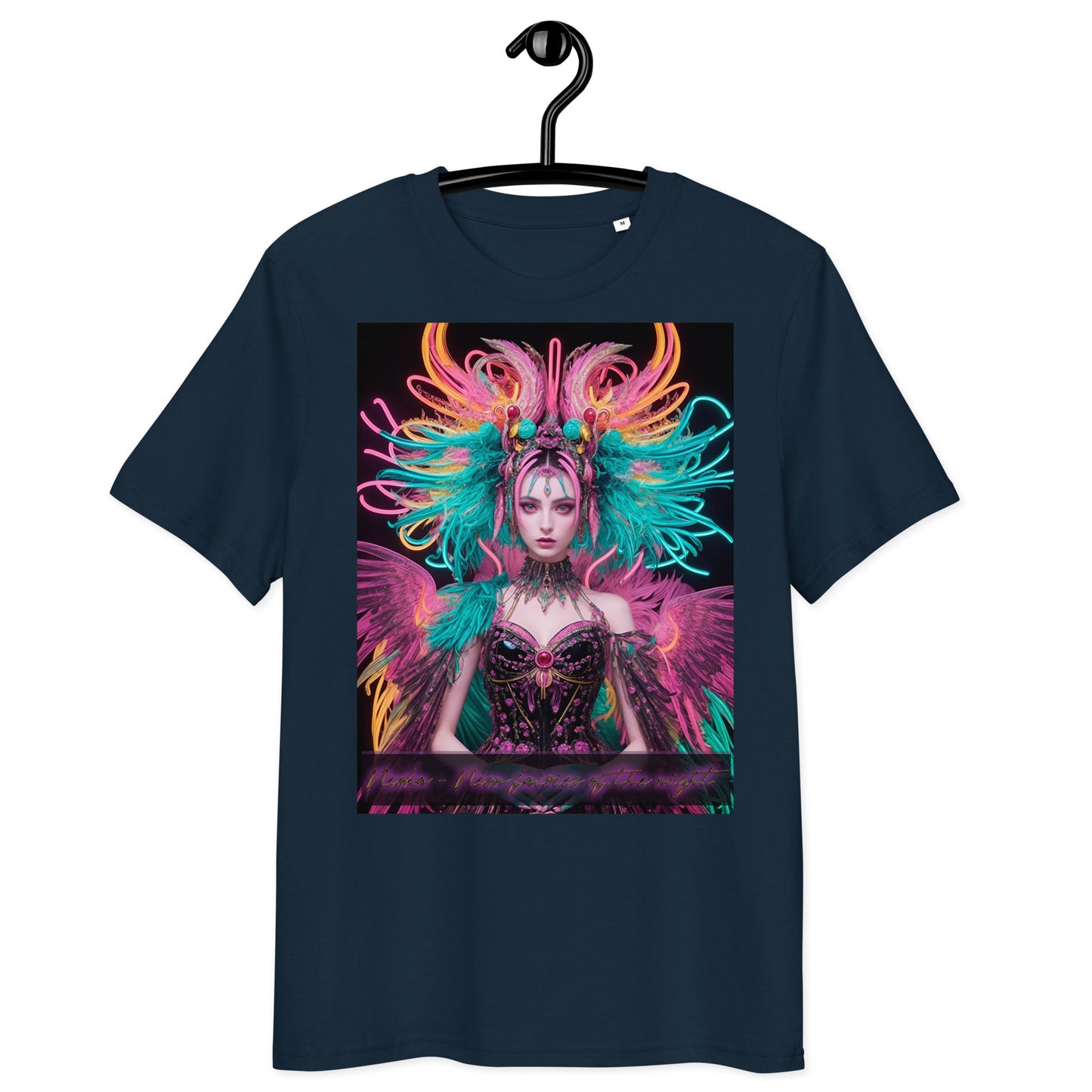 Unisex organic cotton t-shirt. Collection - Neoka-Neon fairies of the night, Design - ANDRBEL STUDIO