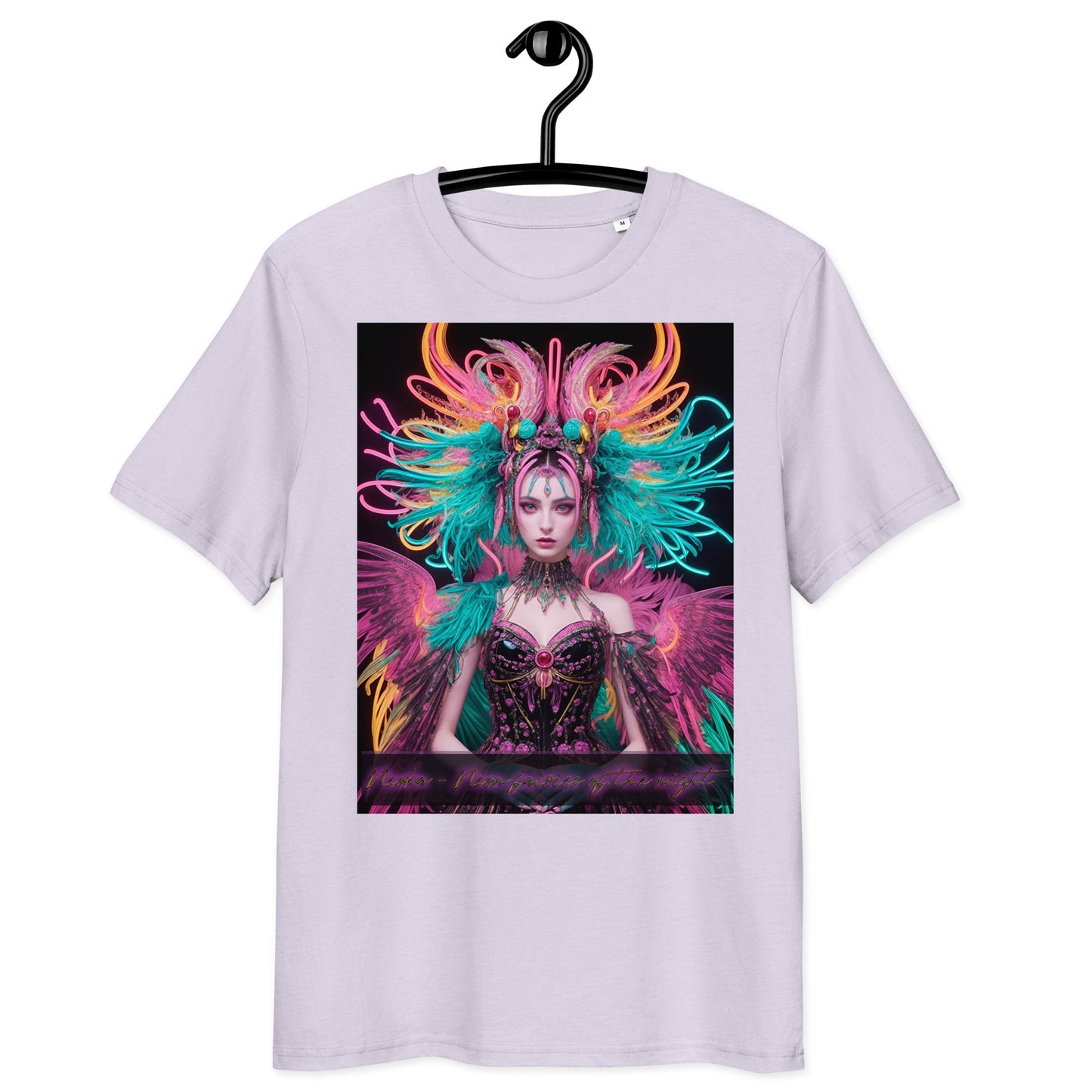 Unisex organic cotton t-shirt. Collection - Neoka-Neon fairies of the night, Design - ANDRBEL STUDIO