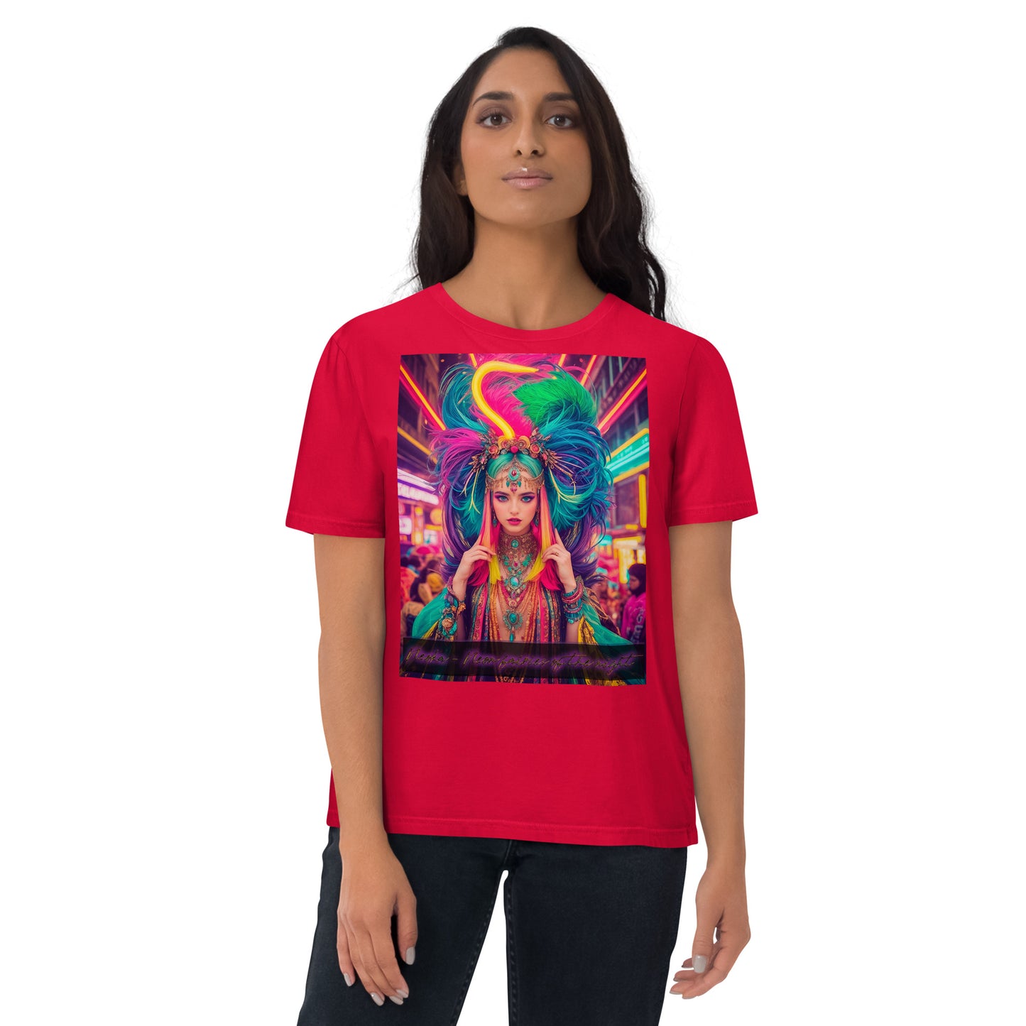 Unisex organic cotton t-shirt. Collection - Neoka-Neon fairies of the night, Design - ANDRBEL STUDIO