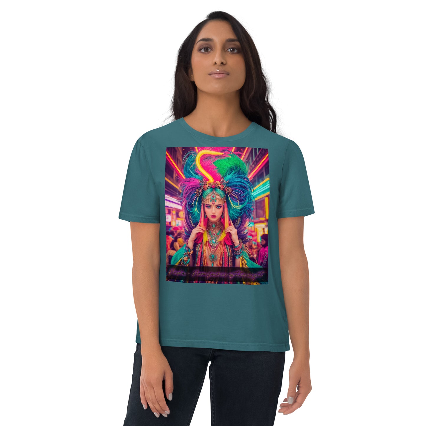 Unisex organic cotton t-shirt. Collection - Neoka-Neon fairies of the night, Design - ANDRBEL STUDIO