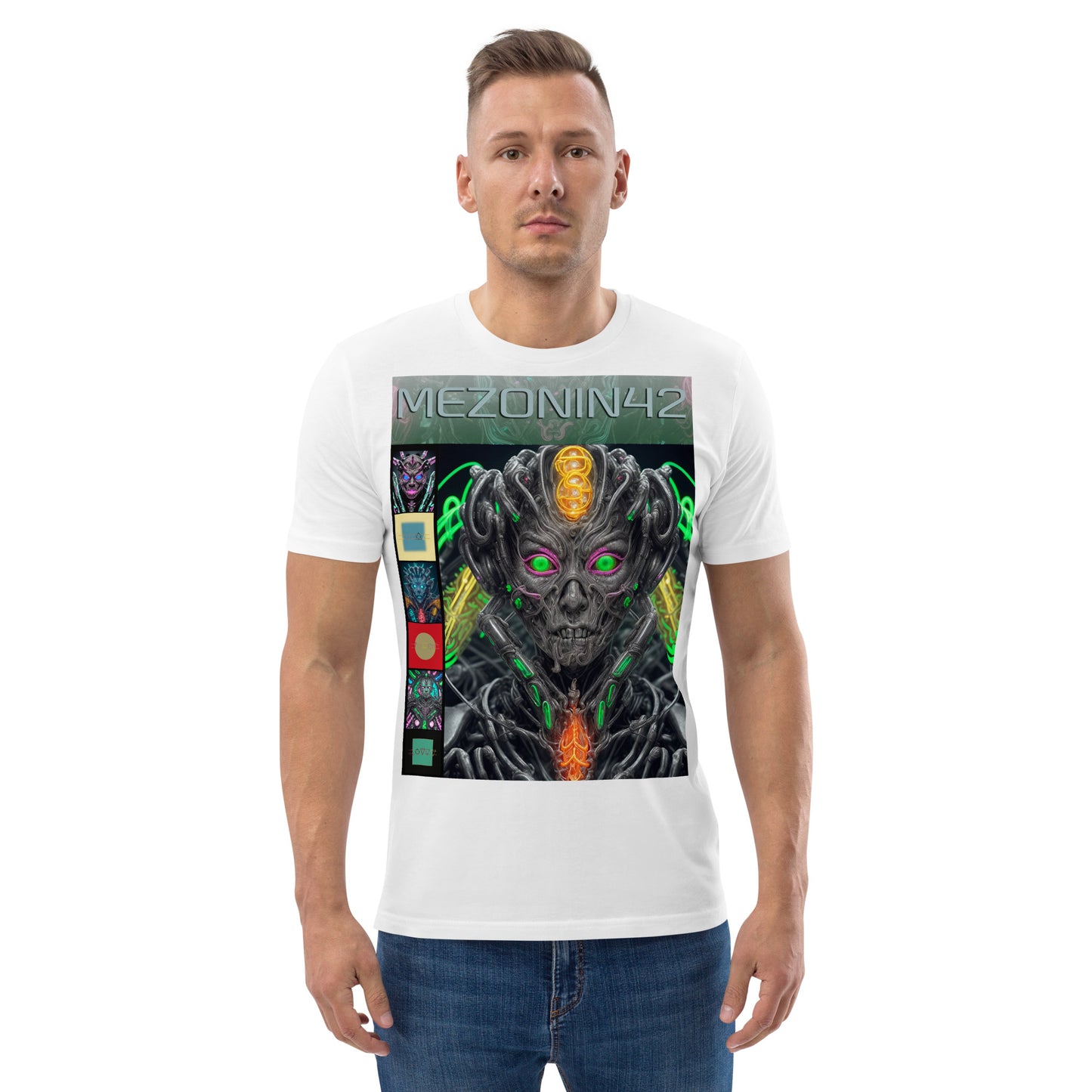 T-shirt unisex in cotone biologico. Collezione - MEZONIN 42, Design - ANDRBEL STUDIO