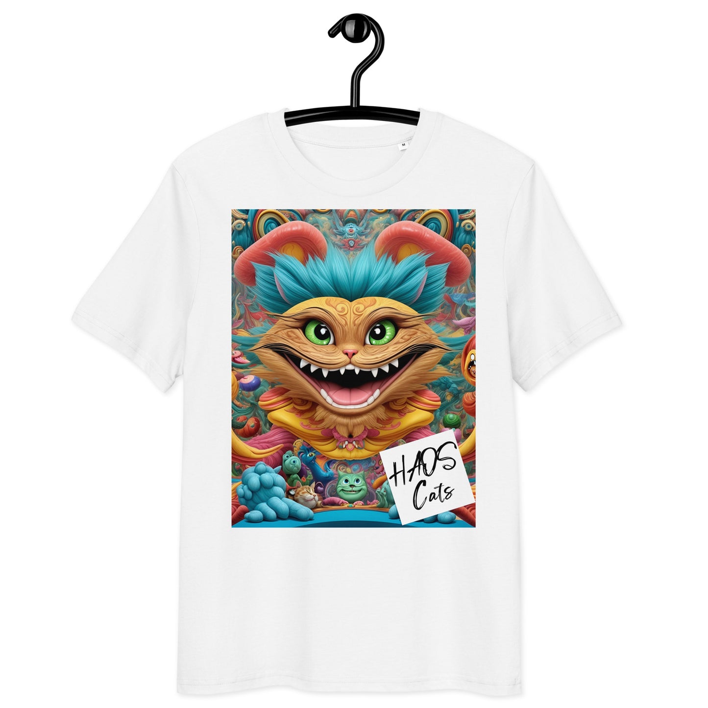 Unisex organic cotton t-shirt. Collection - HAOS Cats, Design - ANDRBEL STUDIO