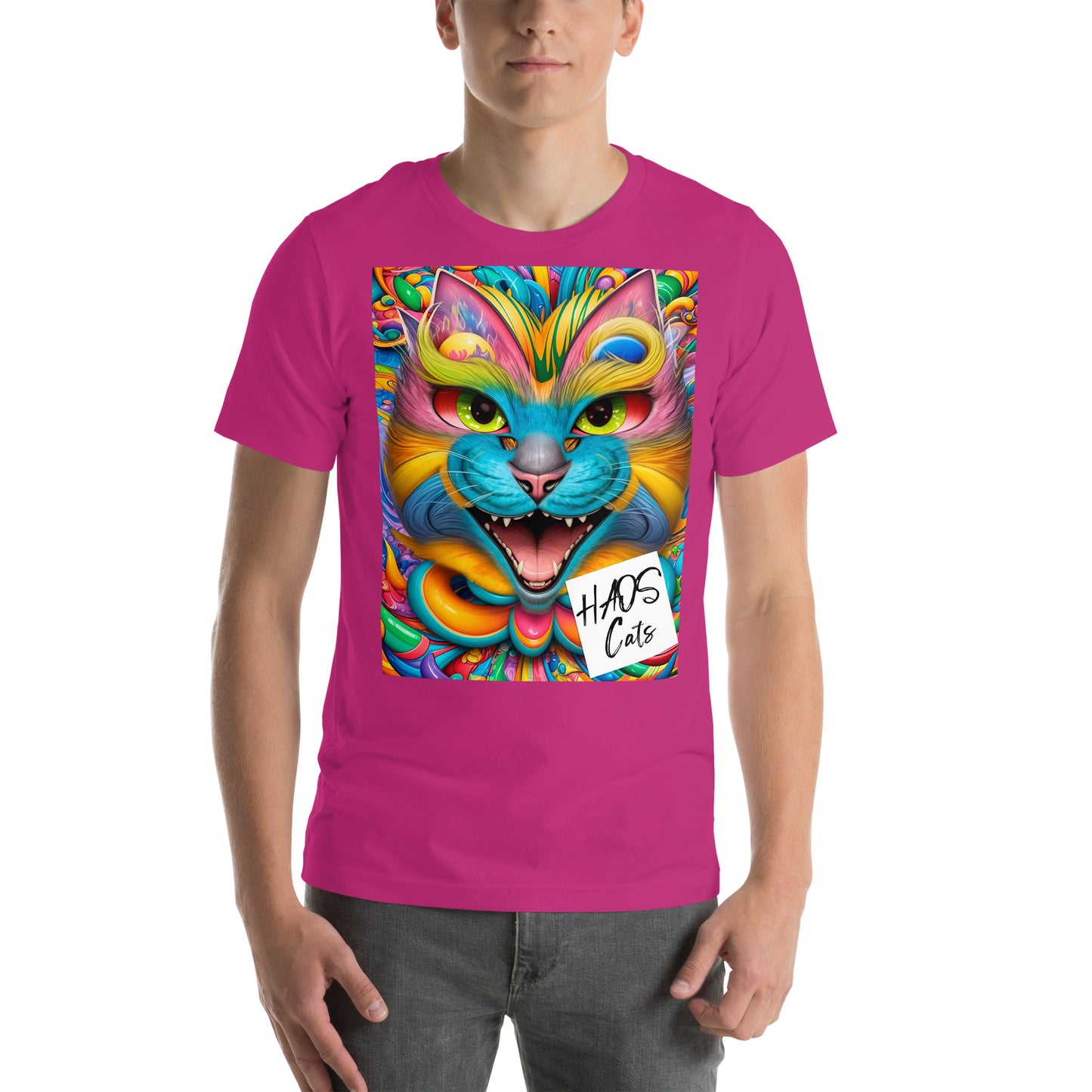 T-shirt unisex. Collezione - HAOS Cats, Design - ANDRBEL STUDIO