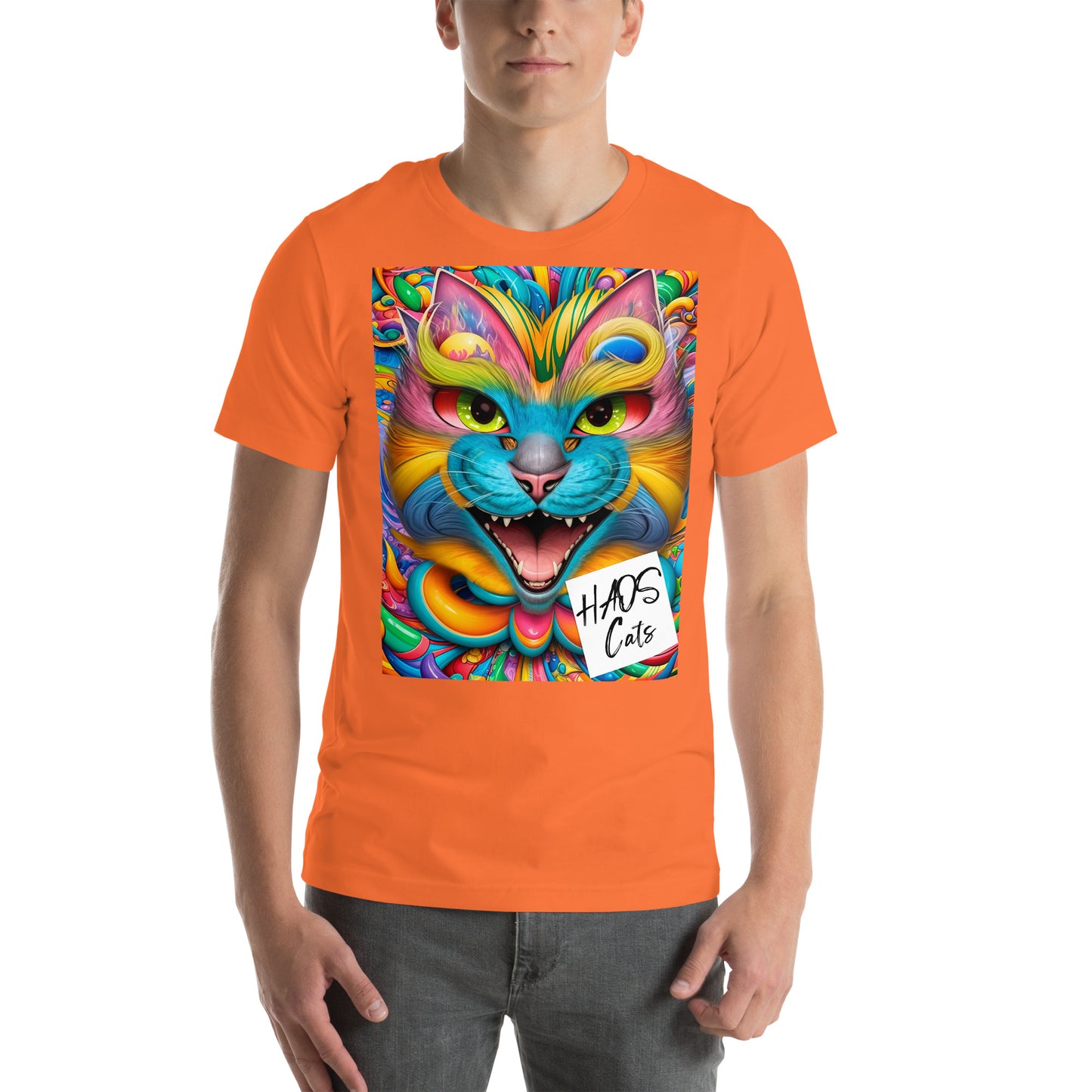 T-shirt unisex. Collezione - HAOS Cats, Design - ANDRBEL STUDIO