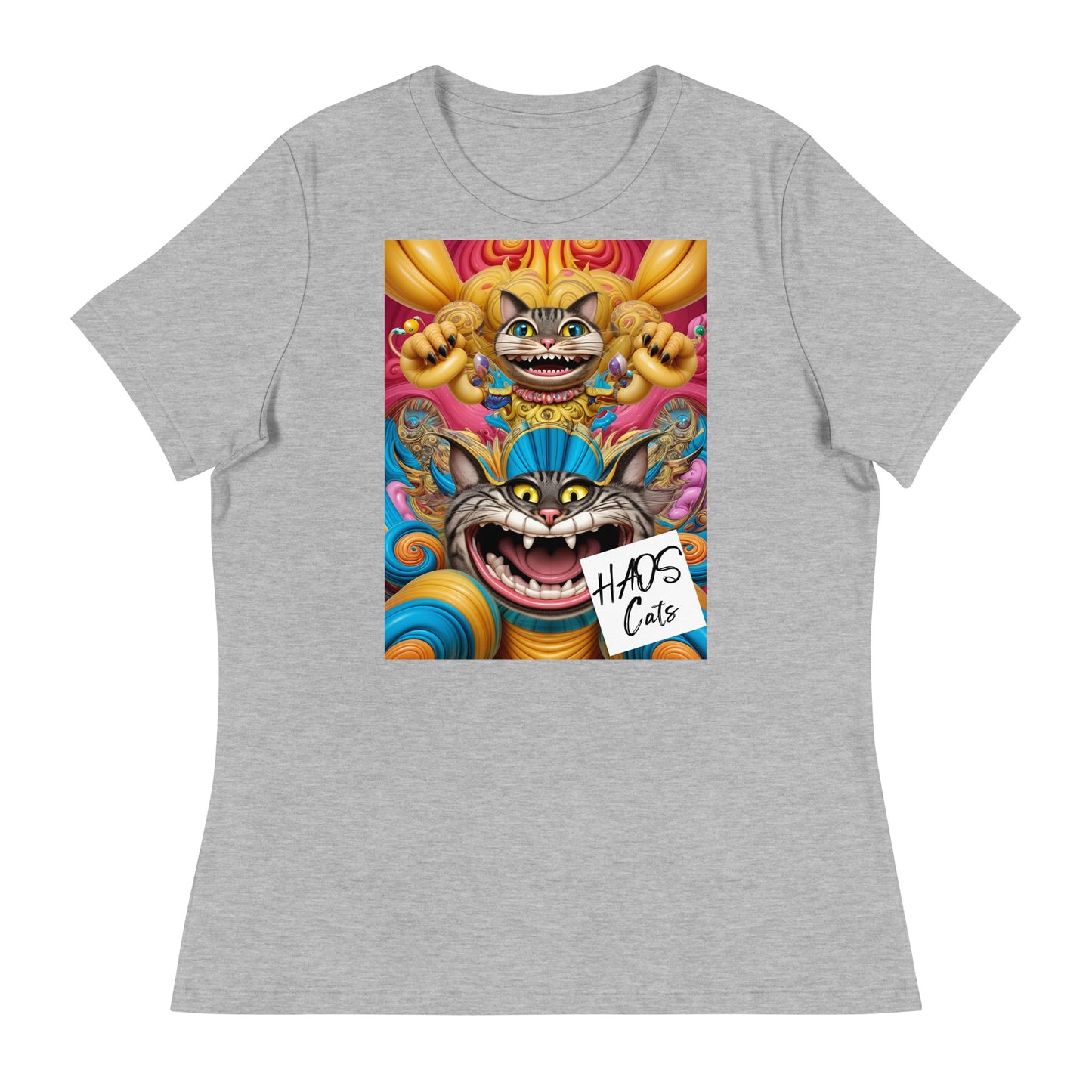 Women's Relaxed T-Shirt. Collection - HAOS Cats, Design - ANDRBEL STUDIO
