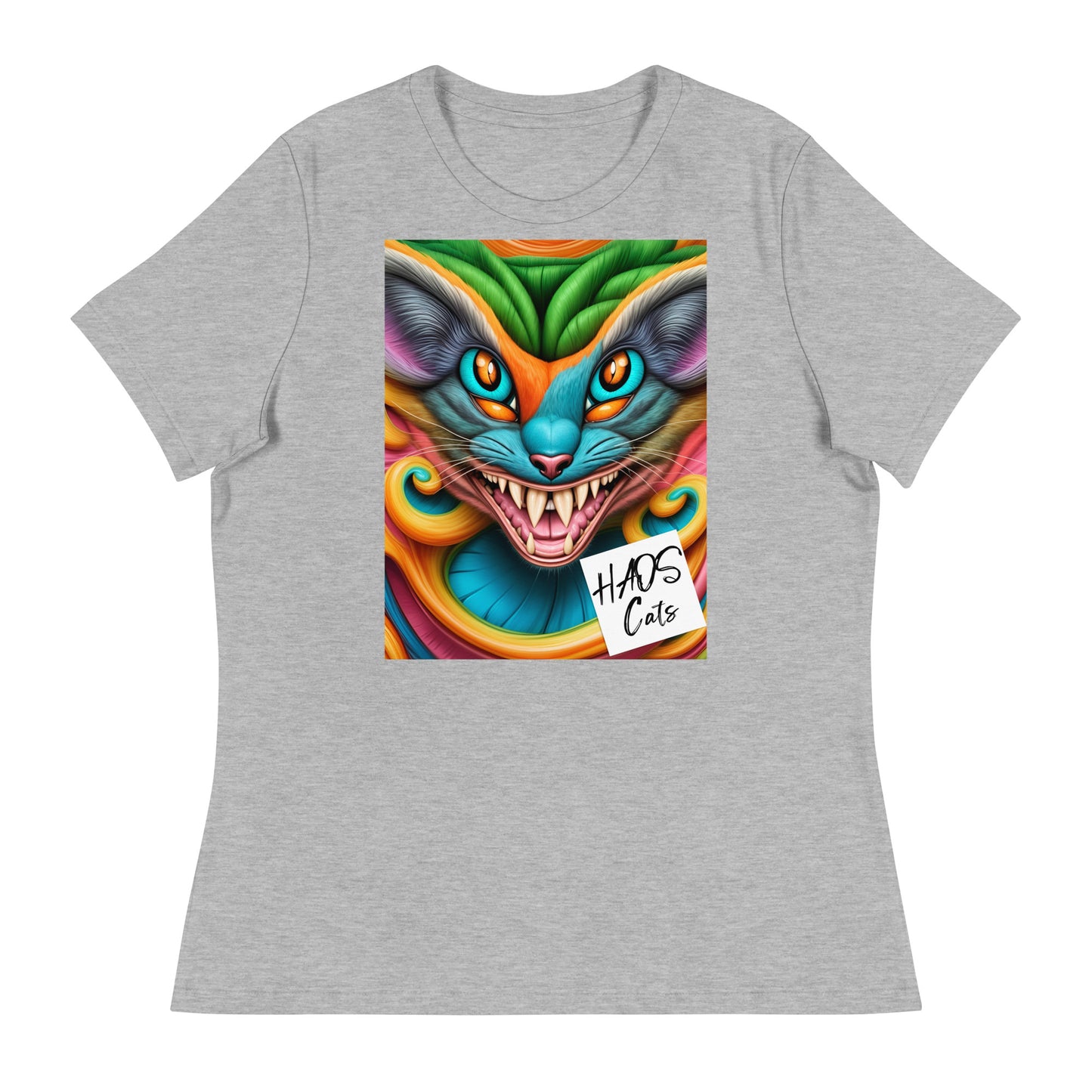 Women's Relaxed T-Shirt. Collection - HAOS Cats, Design - ANDRBEL STUDIO