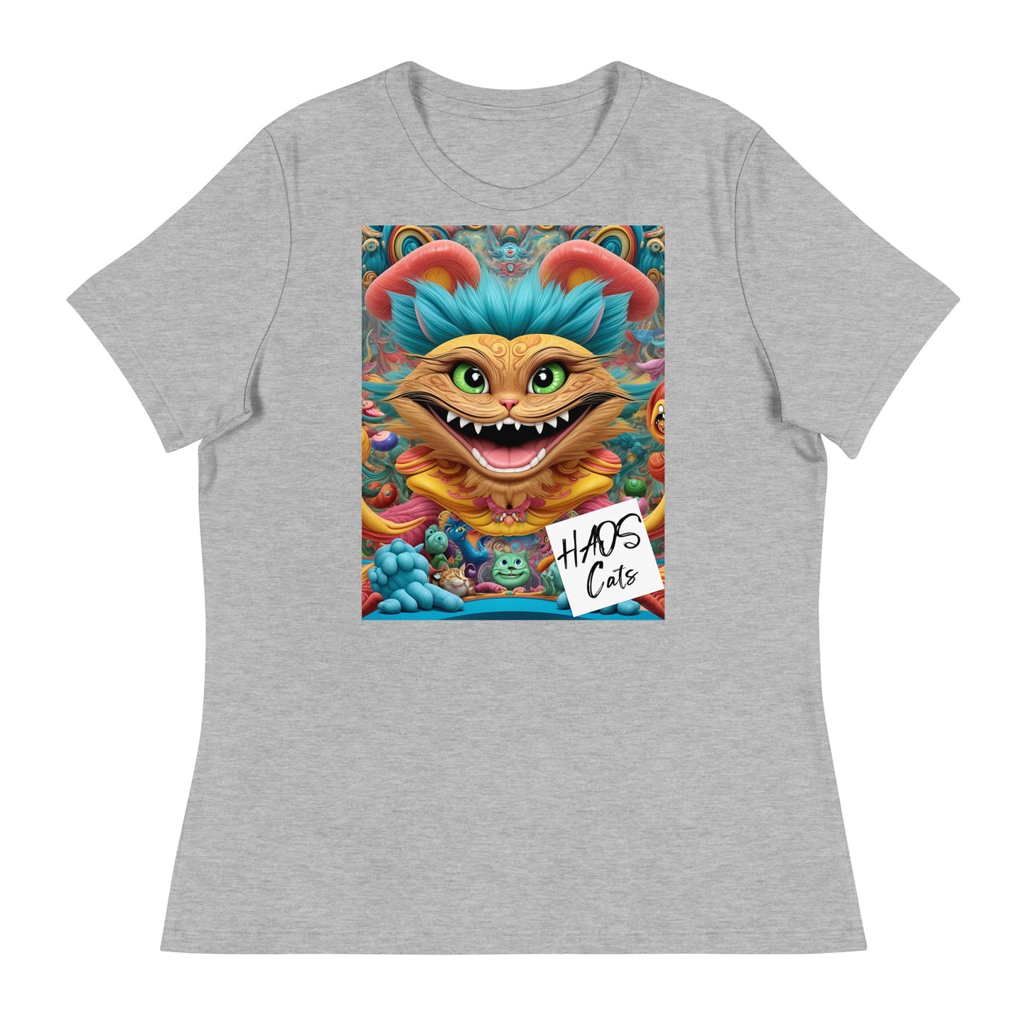 Women's Relaxed T-Shirt. Collection - HAOS Cats, Design - ANDRBEL STUDIO