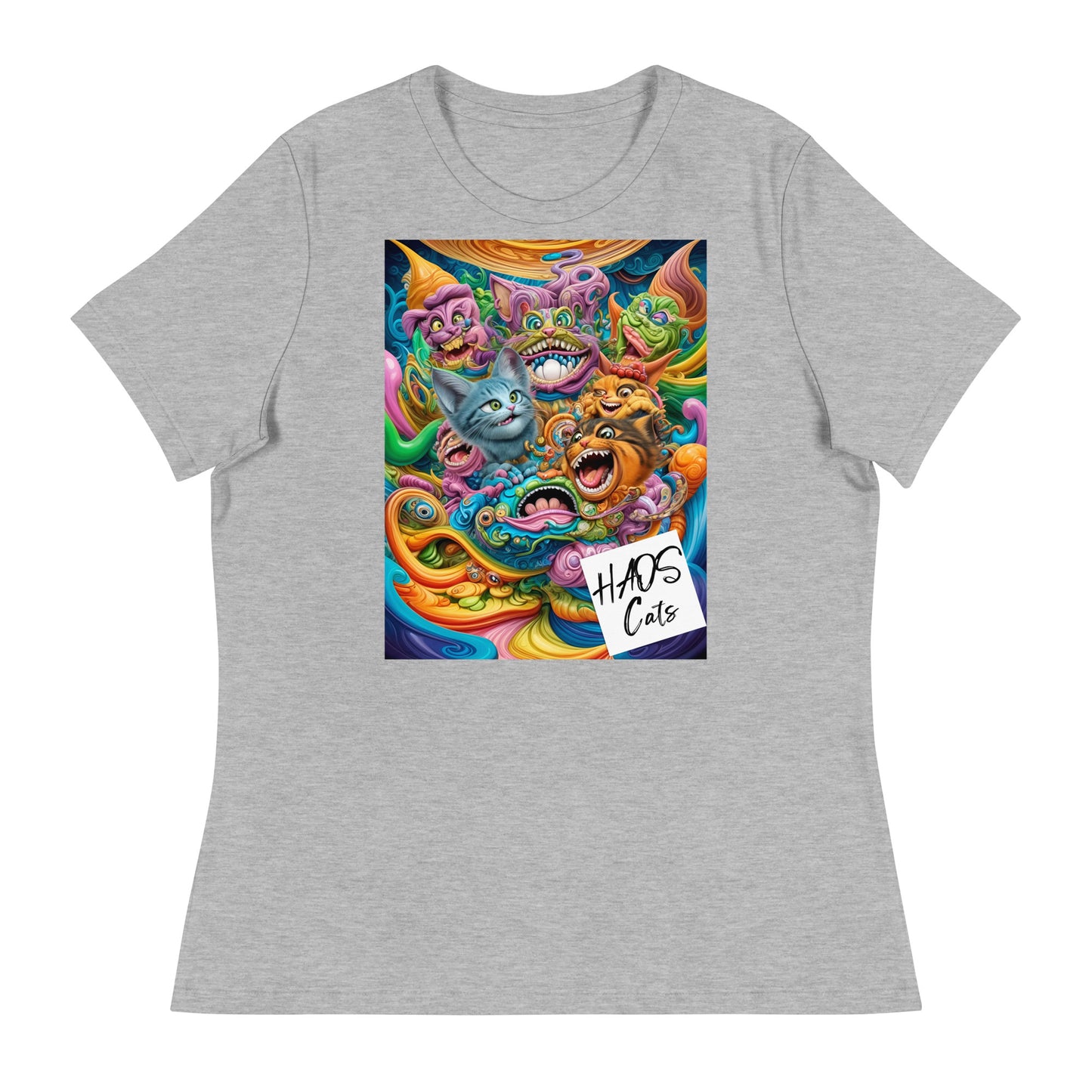 Women's Relaxed T-Shirt. Collection - HAOS Cats, Design - ANDRBEL STUDIO