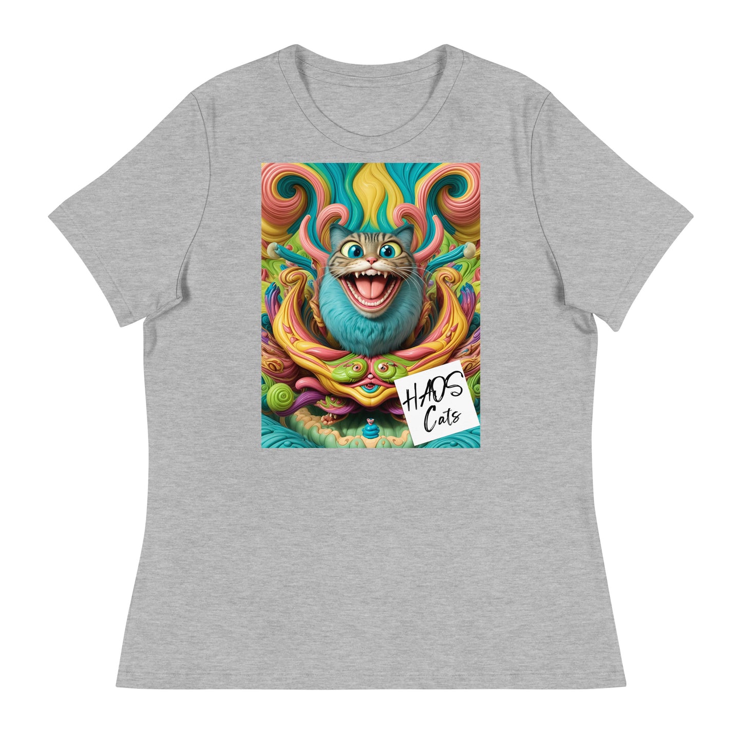 Women's Relaxed T-Shirt. Collection - HAOS Cats, Design - ANDRBEL STUDIO