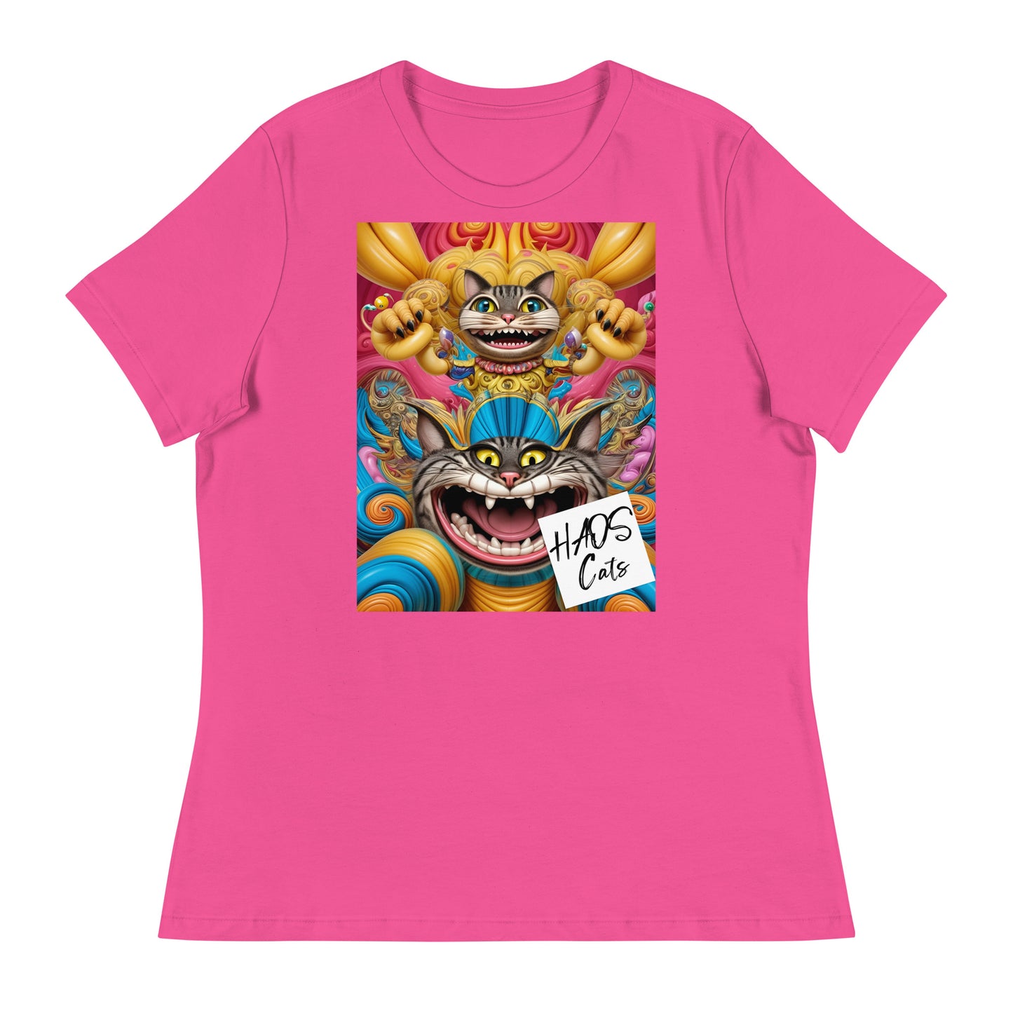 Women's Relaxed T-Shirt. Collection - HAOS Cats, Design - ANDRBEL STUDIO