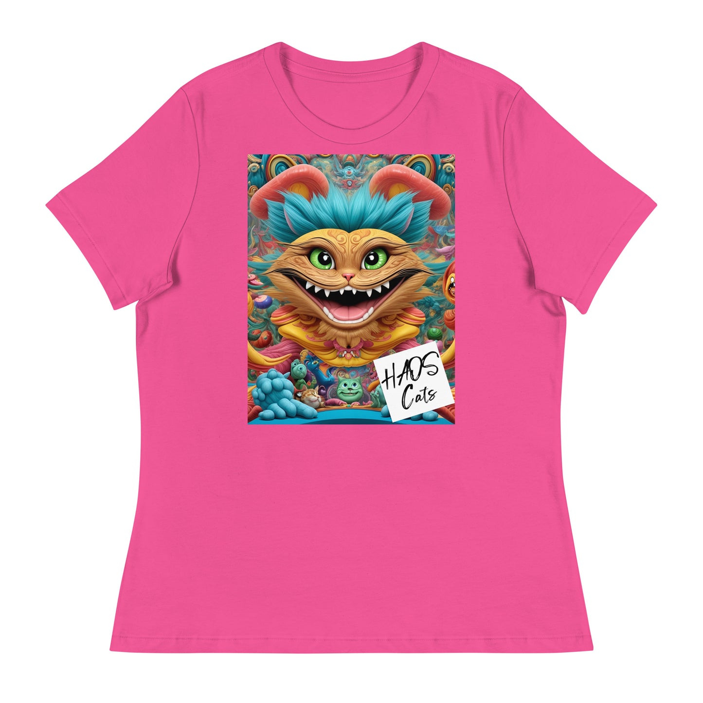 Women's Relaxed T-Shirt. Collection - HAOS Cats, Design - ANDRBEL STUDIO