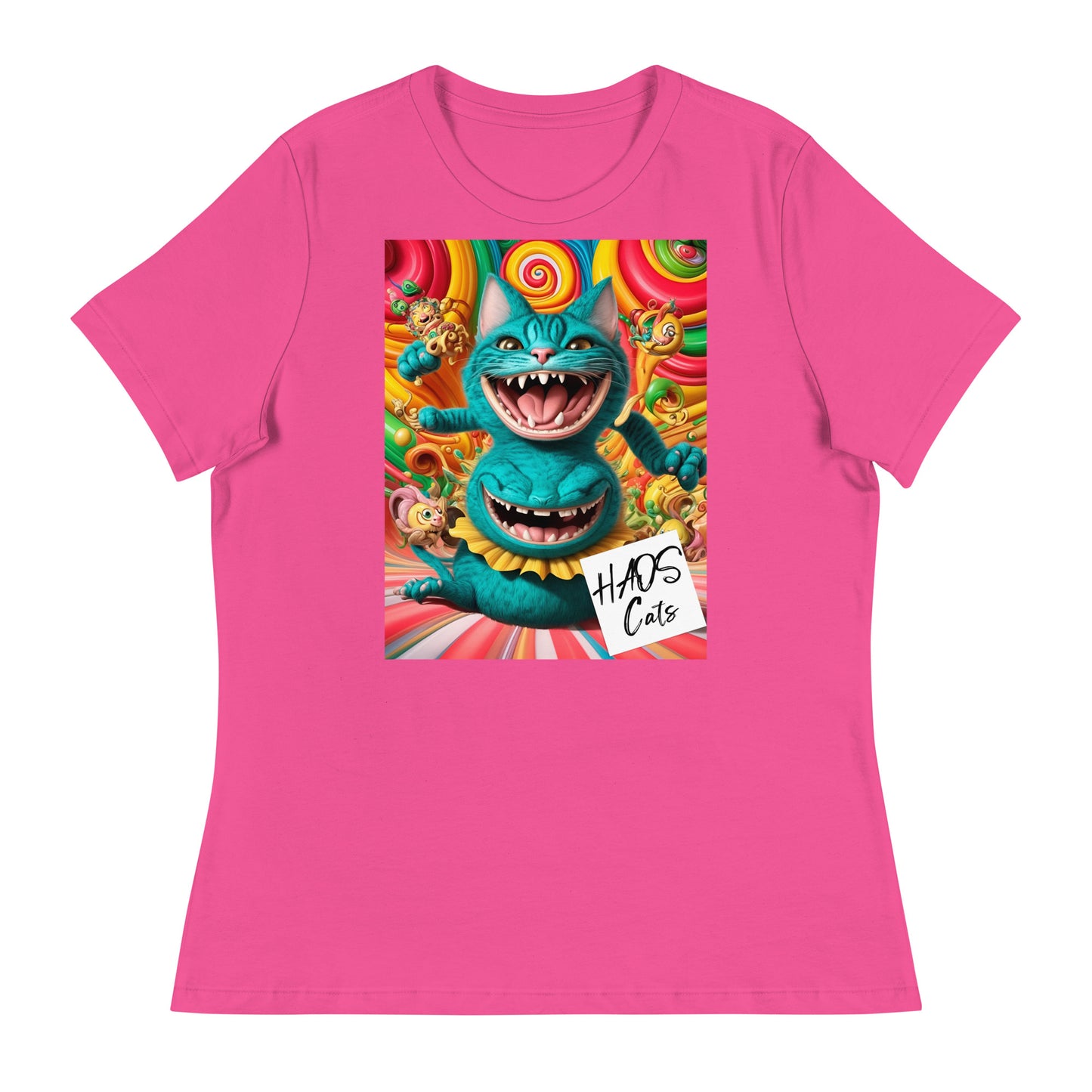 Women's Relaxed T-Shirt. Collection - HAOS Cats, Design - ANDRBEL STUDIO