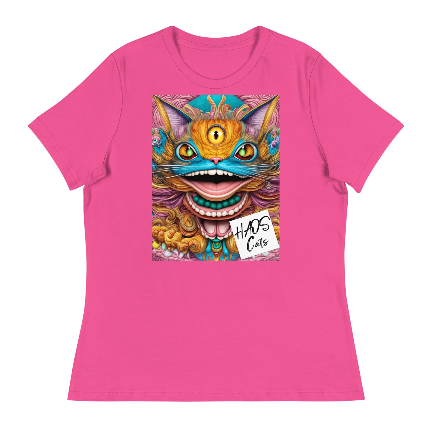 Women's Relaxed T-Shirt. Collection - HAOS Cats, Design - ANDRBEL STUDIO