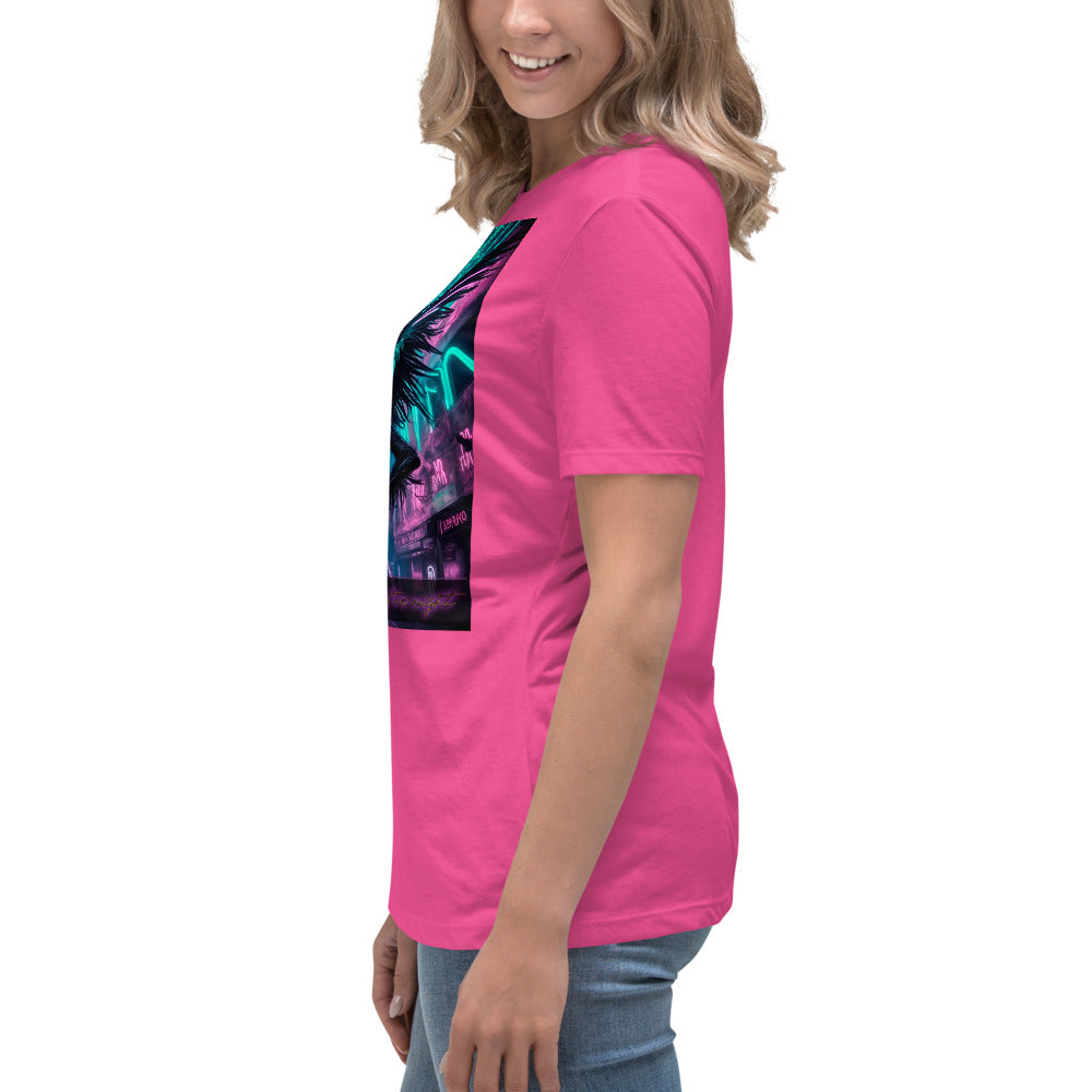 T-shirt rilassata da donna, Collezione - Neoka-Neon fate della notte, Design - ANDRBEL STUDIO