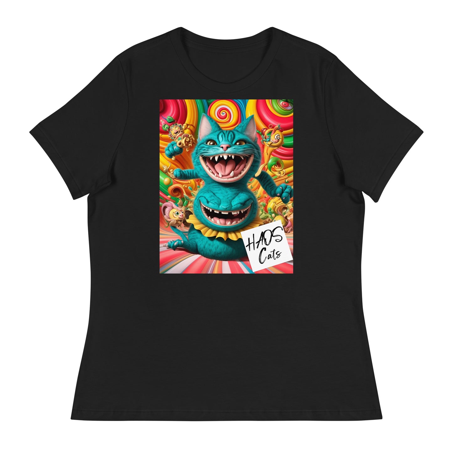 Women's Relaxed T-Shirt. Collection - HAOS Cats, Design - ANDRBEL STUDIO