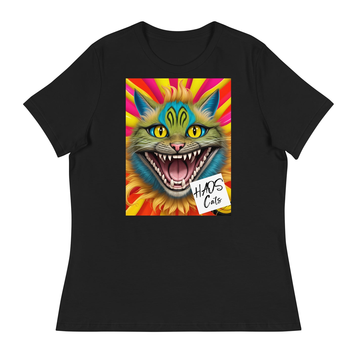 Women's Relaxed T-Shirt. Collection - HAOS Cats, Design - ANDRBEL STUDIO