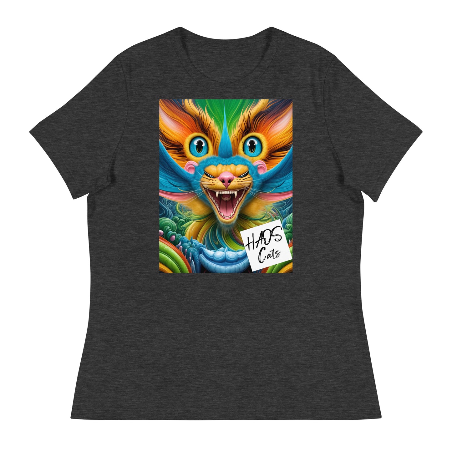 Women's Relaxed T-Shirt. Collection - HAOS Cats, Design - ANDRBEL STUDIO