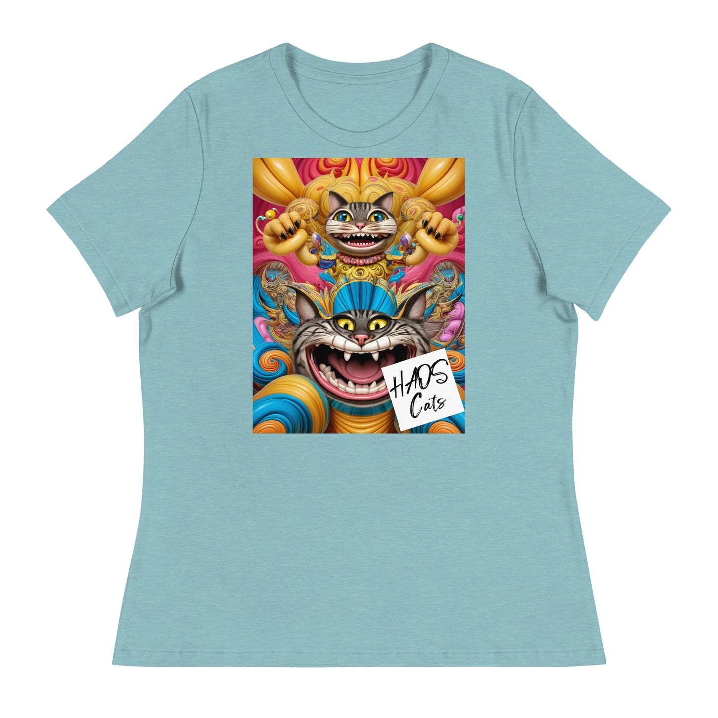 Women's Relaxed T-Shirt. Collection - HAOS Cats, Design - ANDRBEL STUDIO