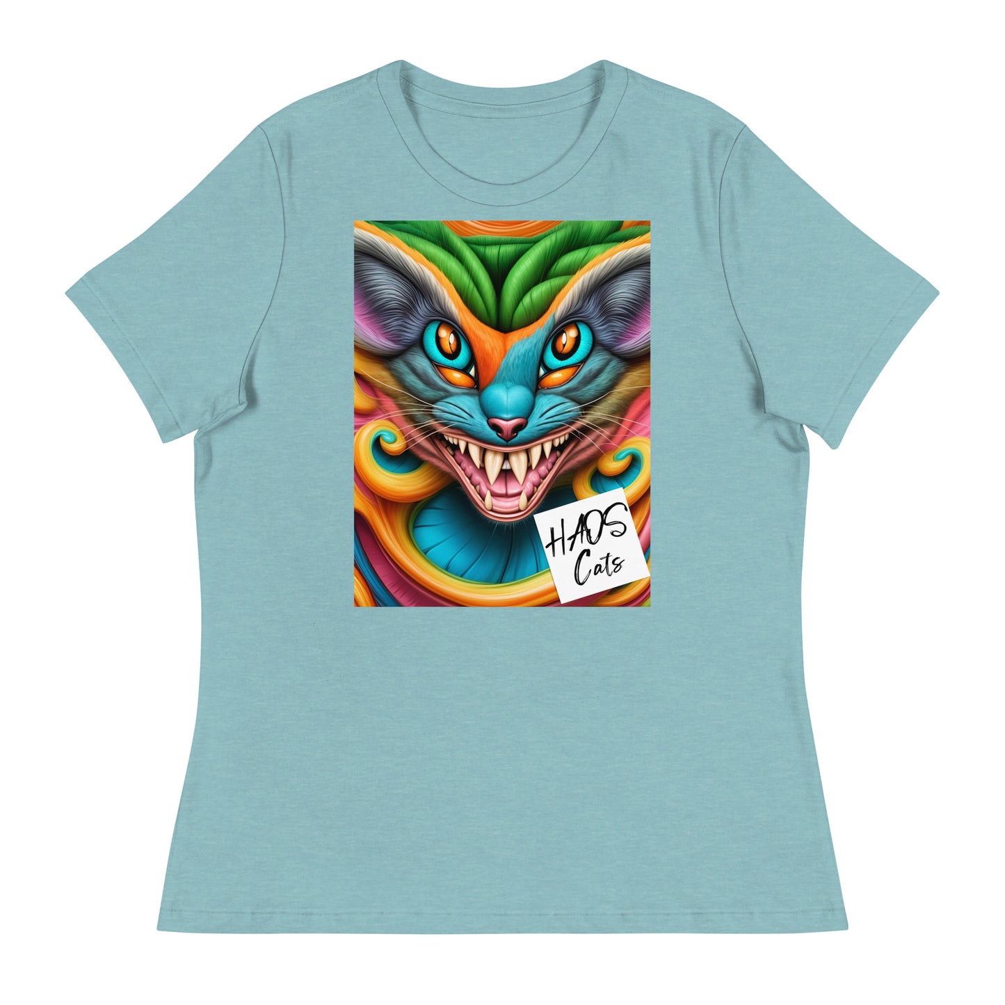 Women's Relaxed T-Shirt. Collection - HAOS Cats, Design - ANDRBEL STUDIO