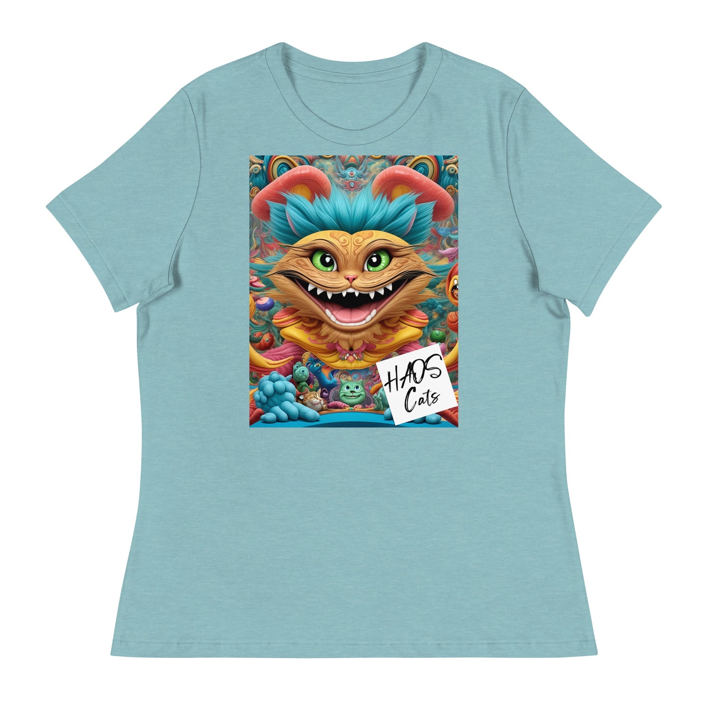 Women's Relaxed T-Shirt. Collection - HAOS Cats, Design - ANDRBEL STUDIO