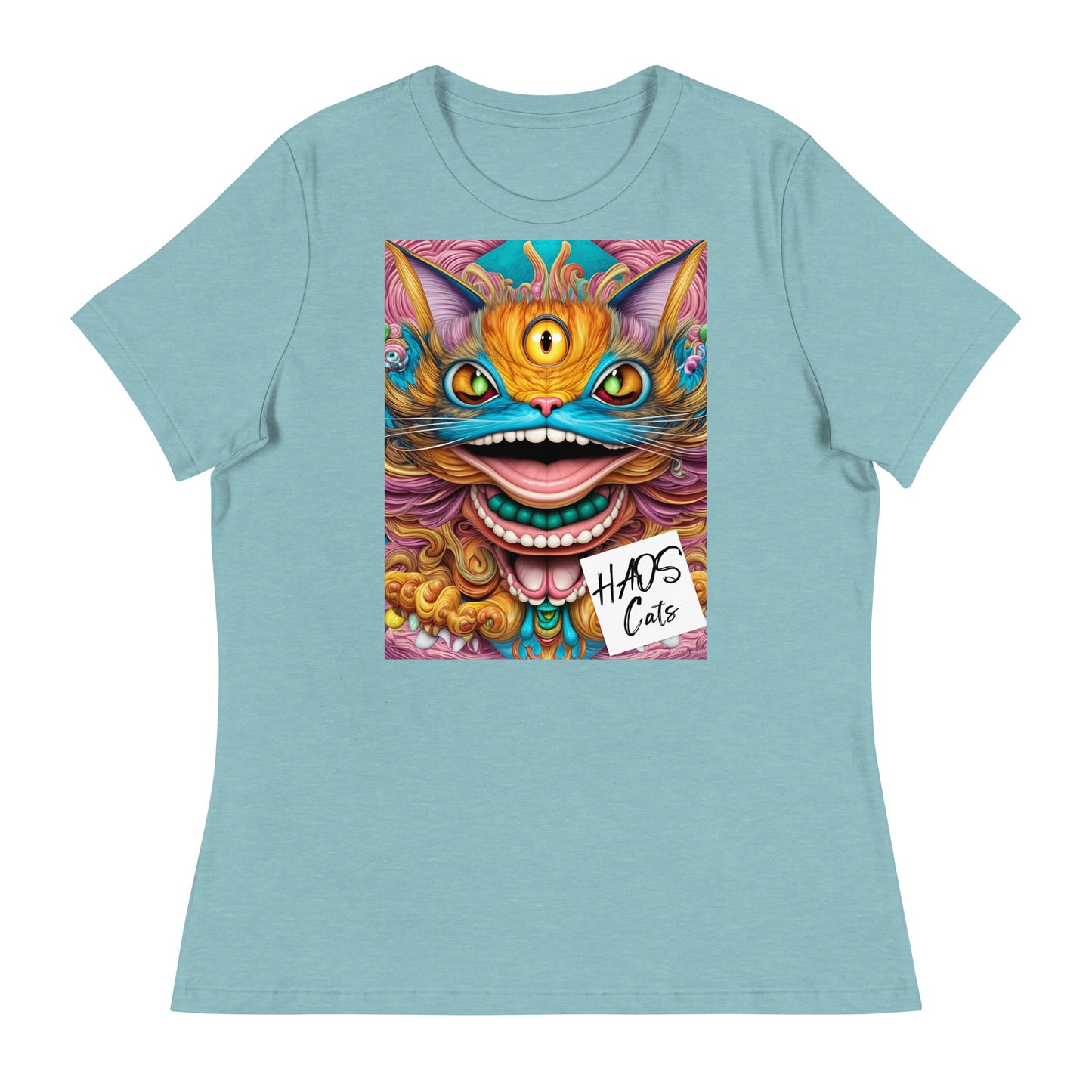 Women's Relaxed T-Shirt. Collection - HAOS Cats, Design - ANDRBEL STUDIO