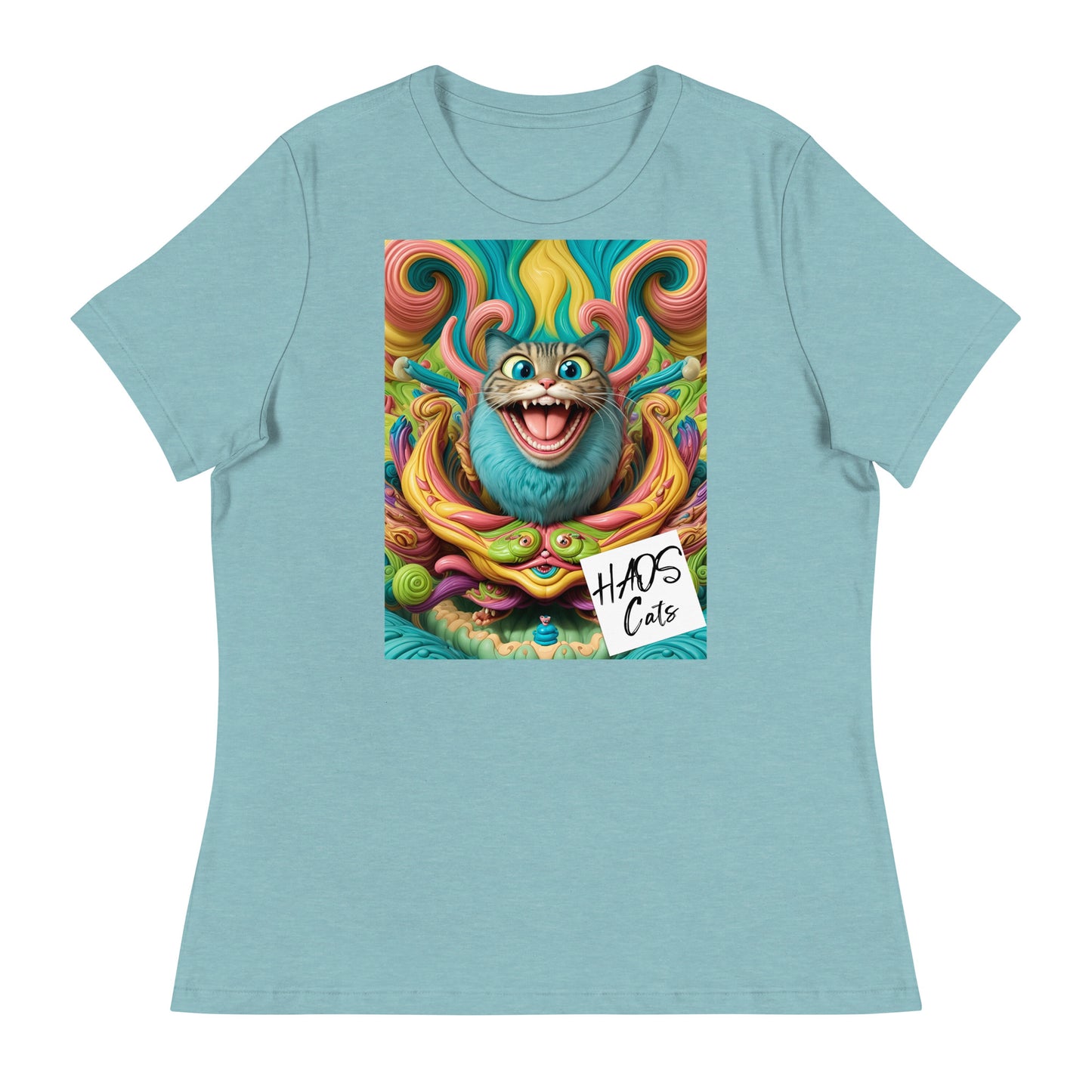 Women's Relaxed T-Shirt. Collection - HAOS Cats, Design - ANDRBEL STUDIO