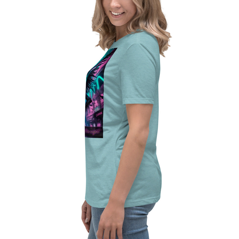 T-shirt rilassata da donna, Collezione - Neoka-Neon fate della notte, Design - ANDRBEL STUDIO