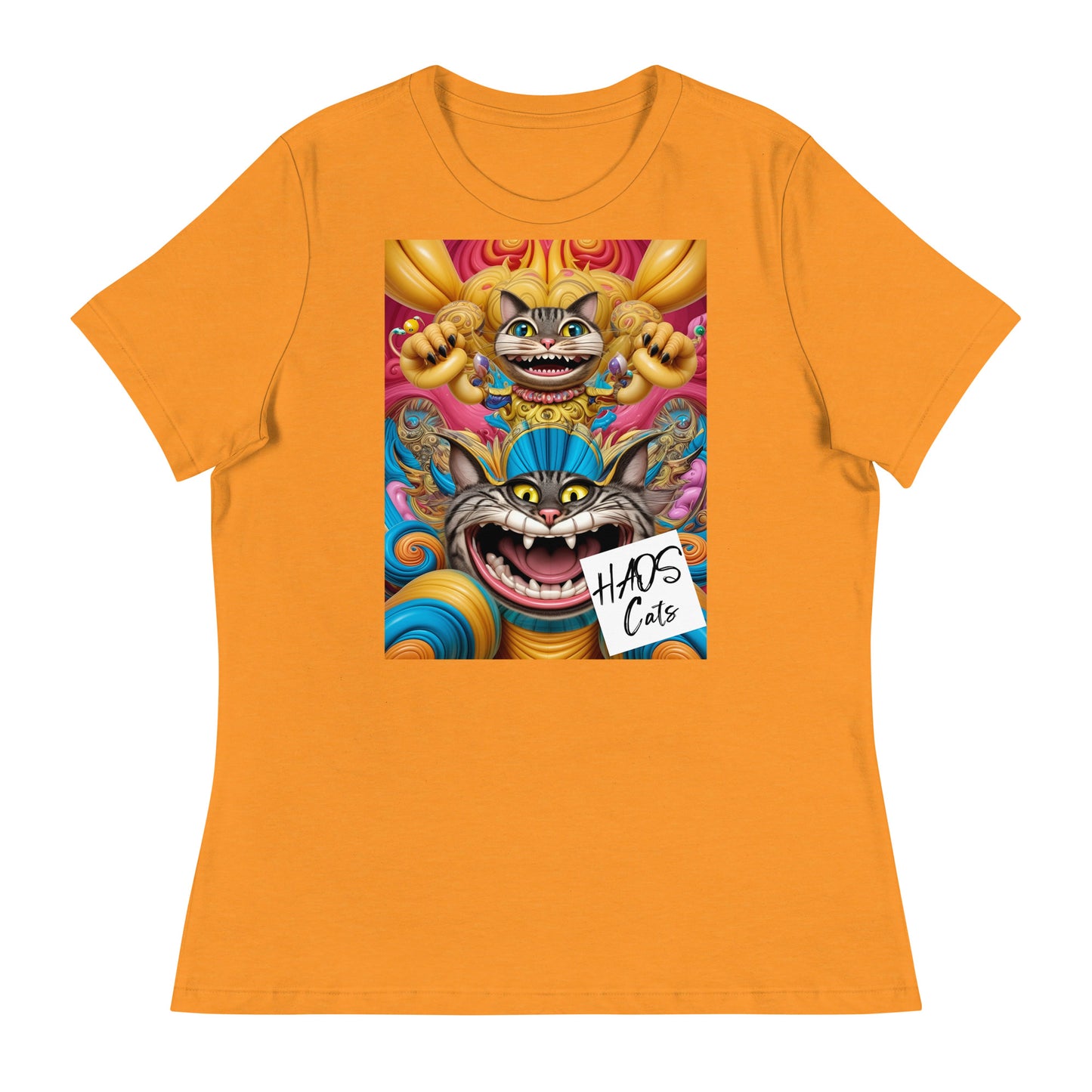 Women's Relaxed T-Shirt. Collection - HAOS Cats, Design - ANDRBEL STUDIO