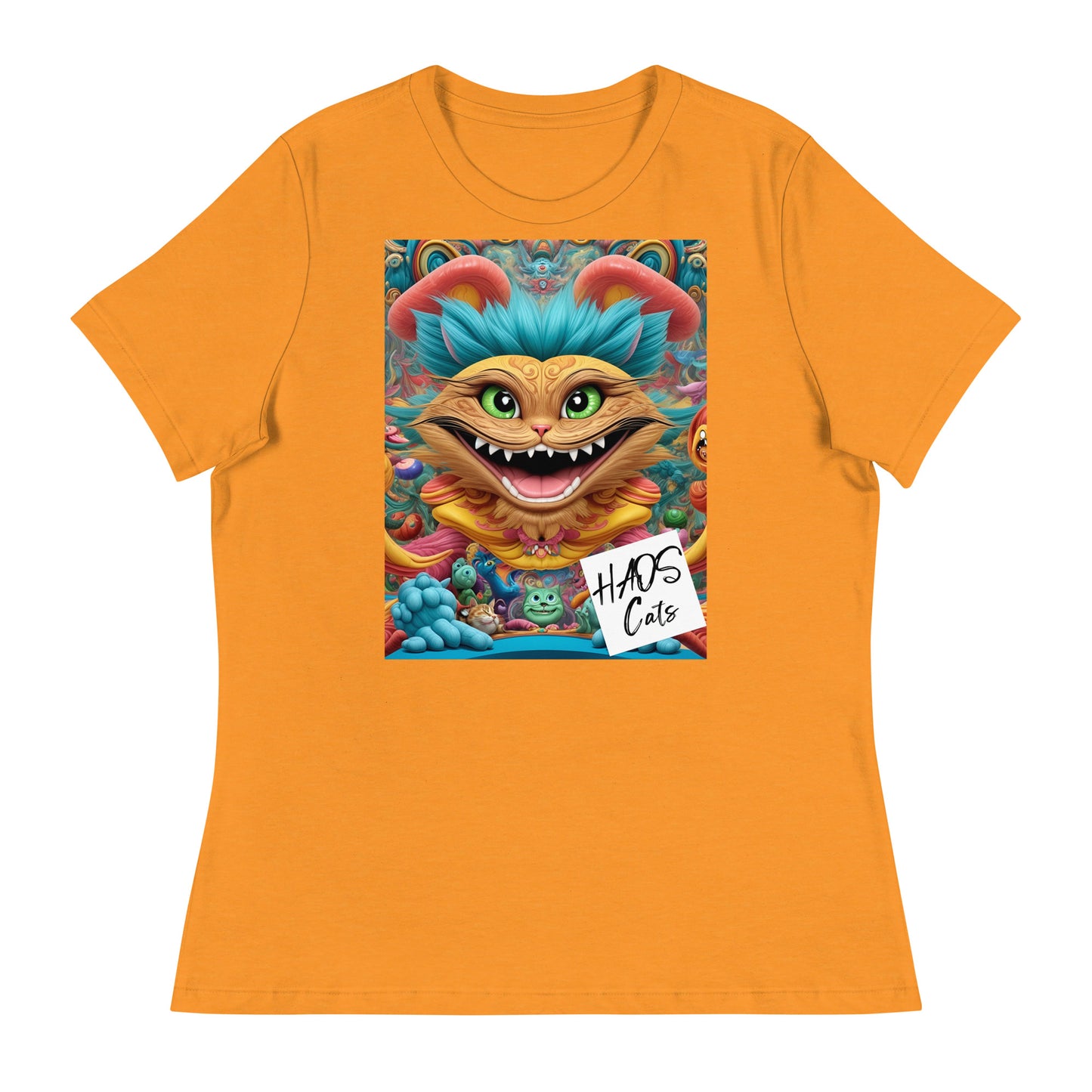 Women's Relaxed T-Shirt. Collection - HAOS Cats, Design - ANDRBEL STUDIO