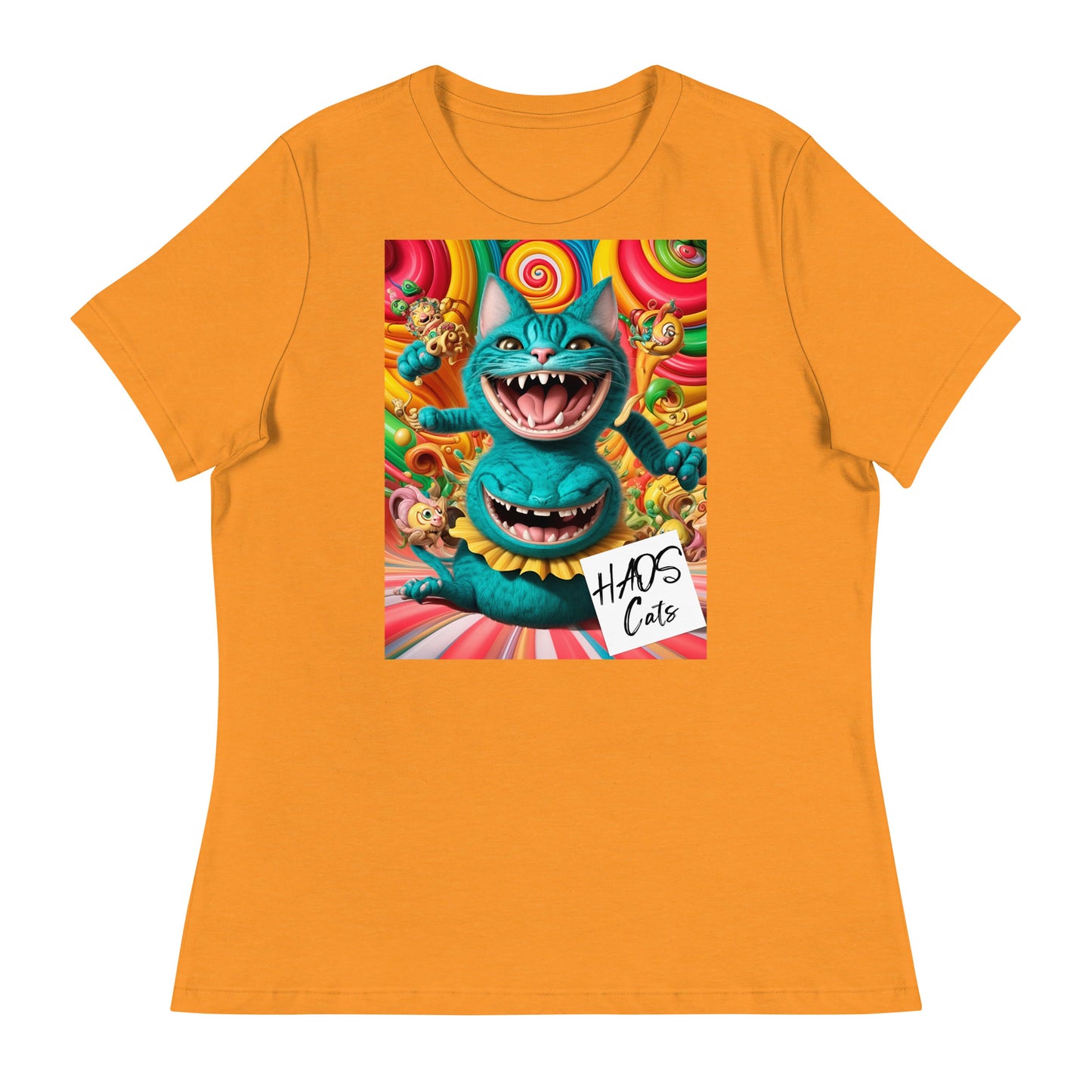Women's Relaxed T-Shirt. Collection - HAOS Cats, Design - ANDRBEL STUDIO